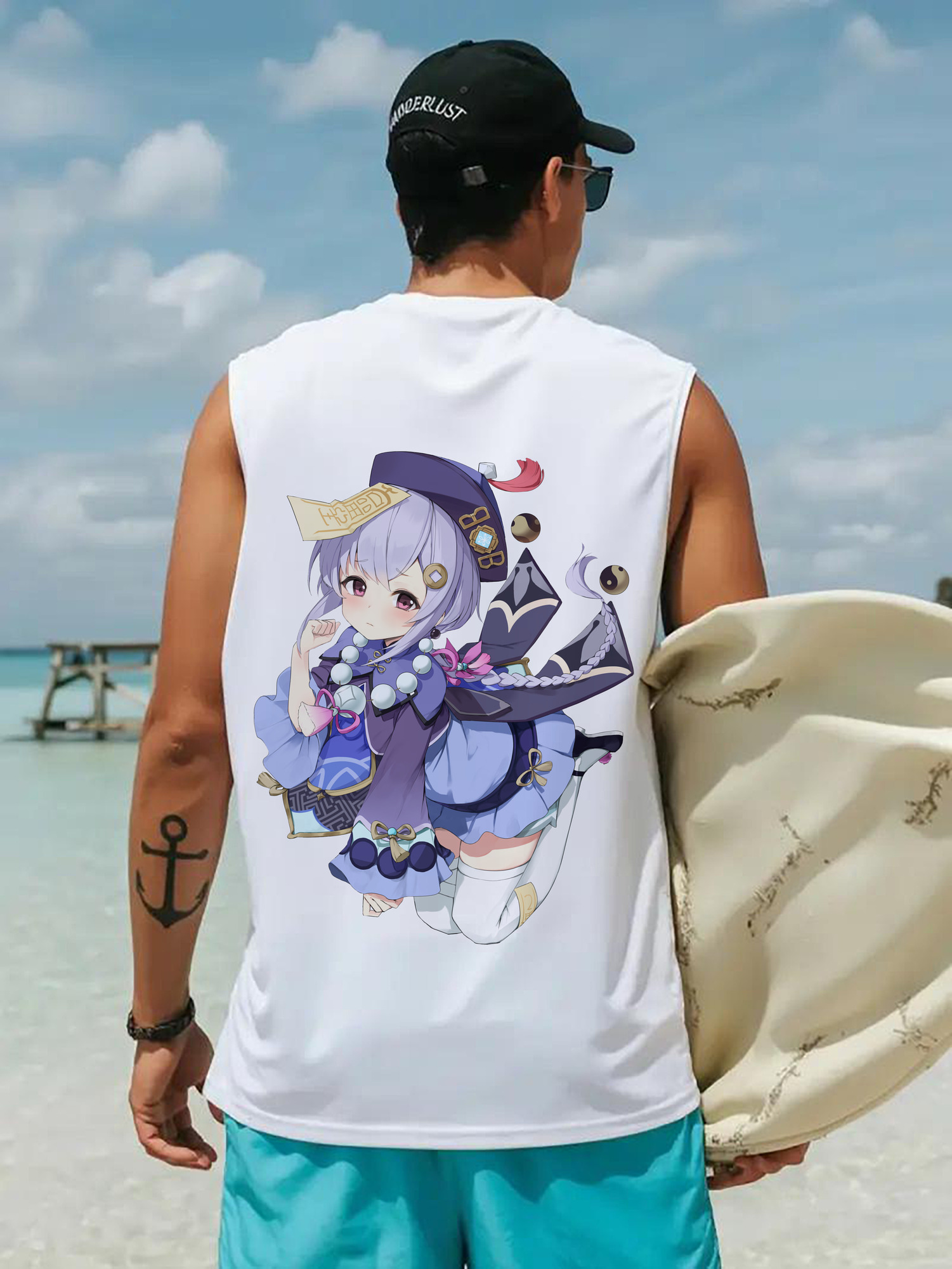 げんし神 七七 なな  genshin Nana コットン100％タンクトップ（背面プリント）