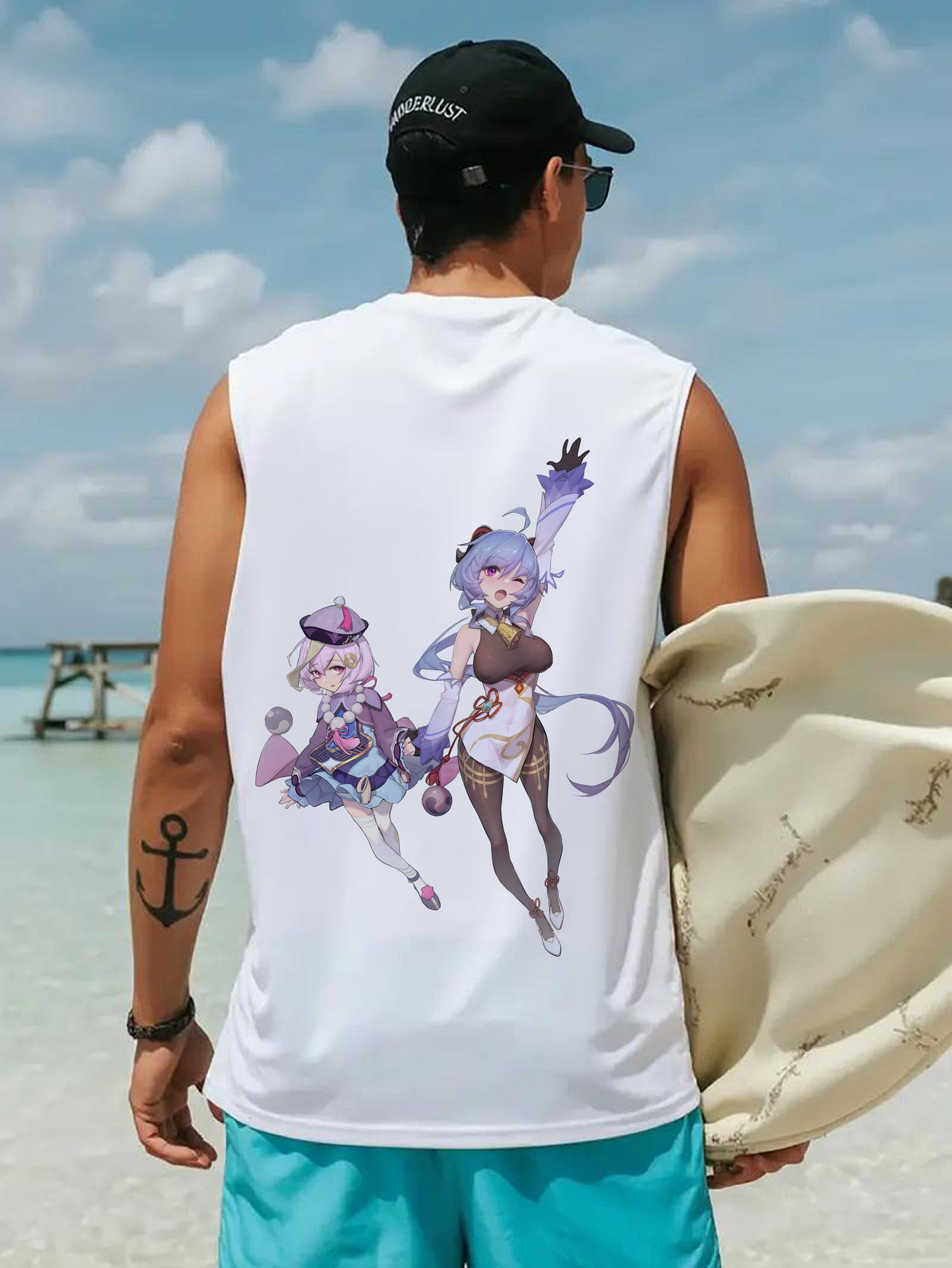 げんし神 七七 なな  genshin Nana コットン100％タンクトップ（背面プリント）