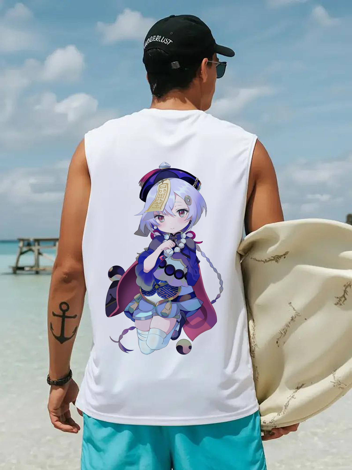 げんし神 七七 なな  genshin Nana コットン100％タンクトップ（背面プリント）