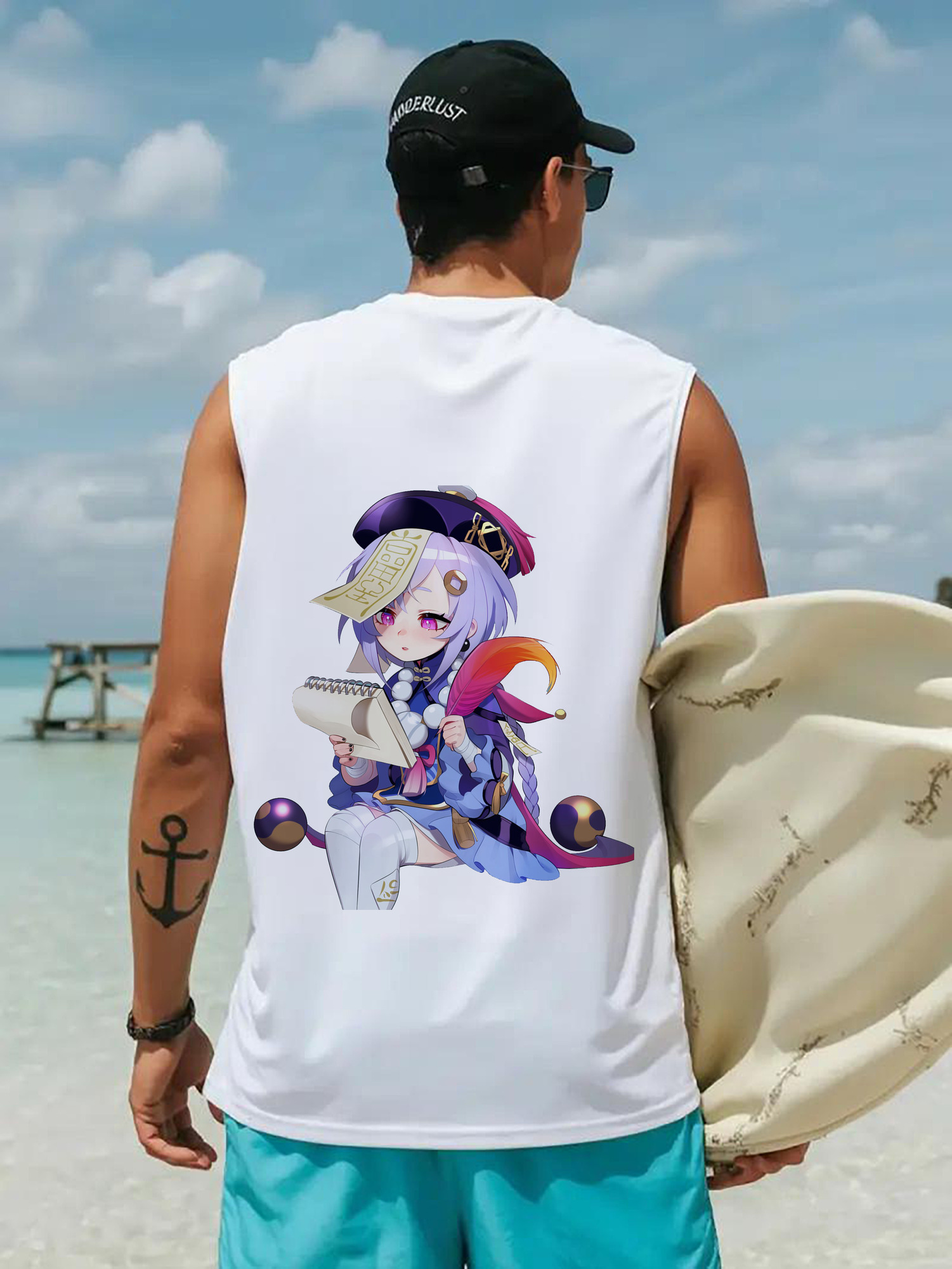 げんし神 七七 なな  genshin Nana コットン100％タンクトップ（背面プリント）