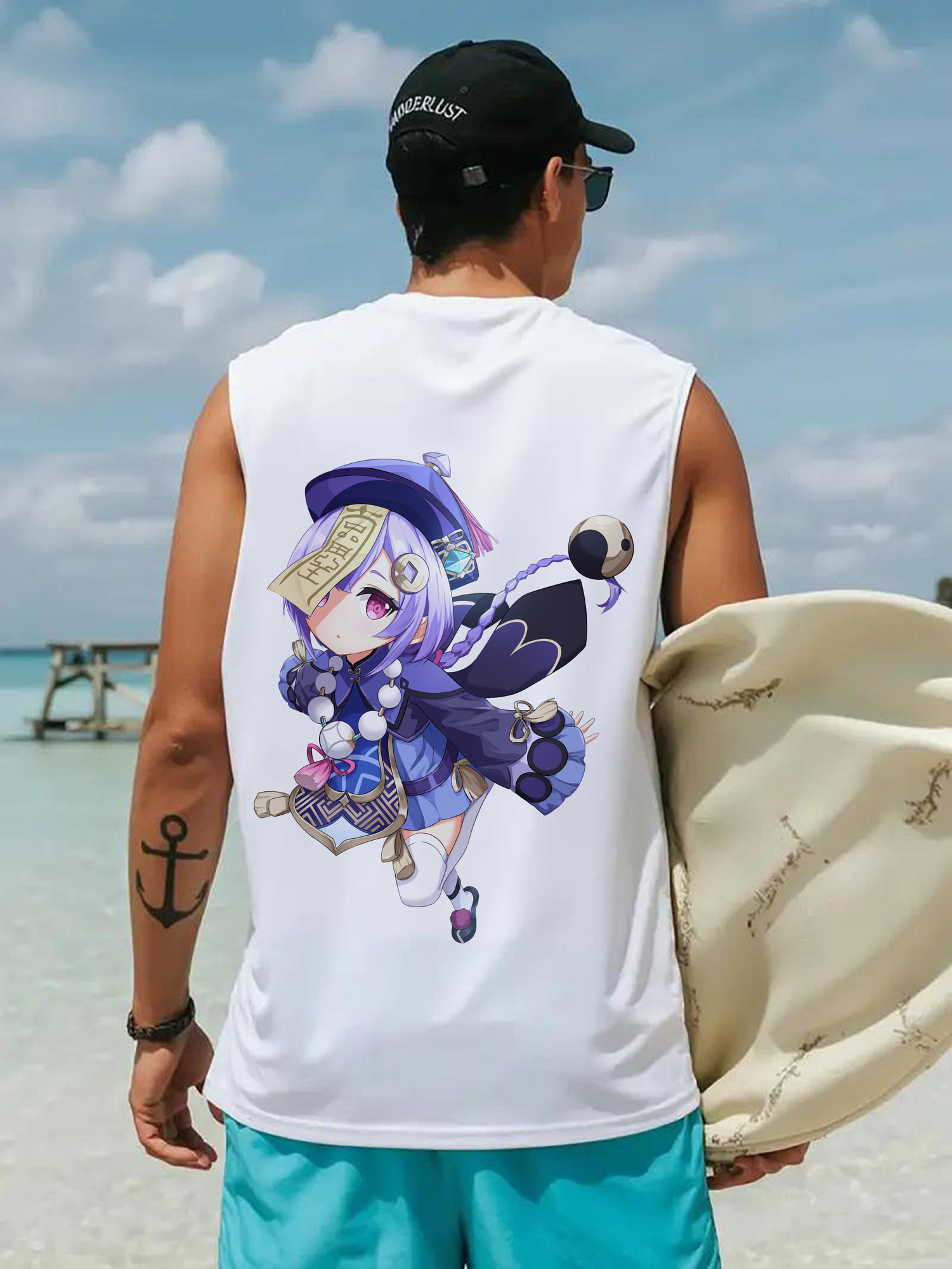 げんし神 七七 なな  genshin Nana コットン100％タンクトップ（背面プリント）