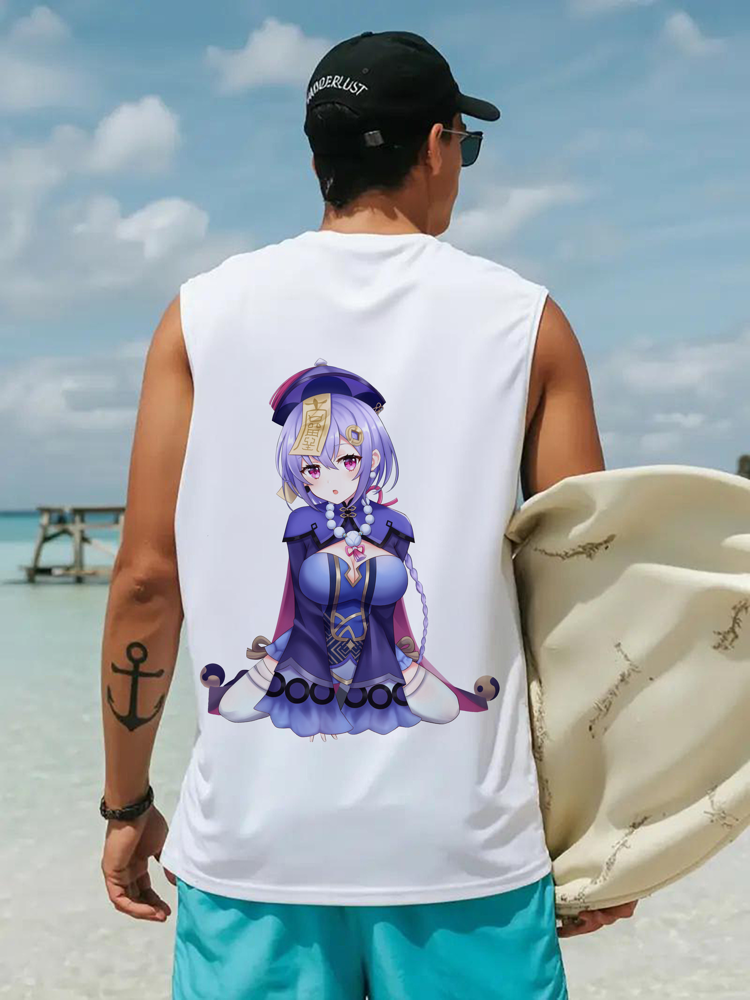 げんし神 七七 なな  genshin Nana コットン100％タンクトップ（背面プリント）