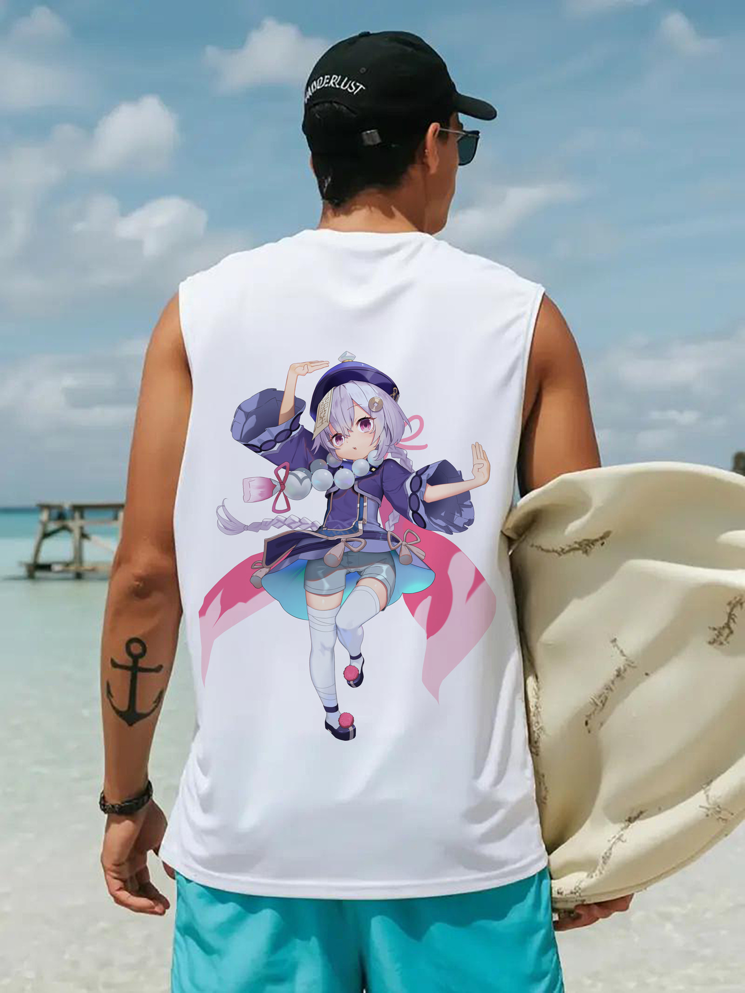 げんし神 七七 なな  genshin Nana コットン100％タンクトップ（背面プリント）