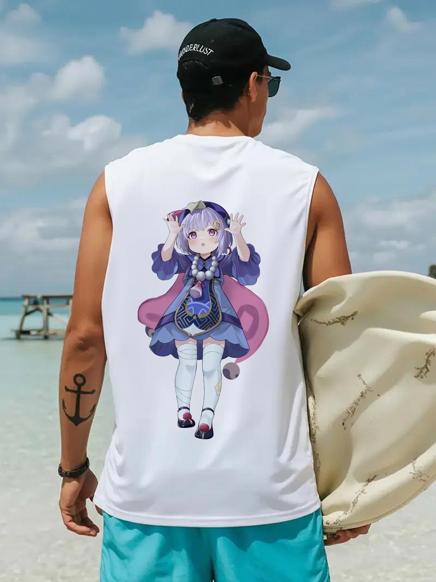 げんし神 七七 なな  genshin Nana コットン100％タンクトップ（背面プリント）