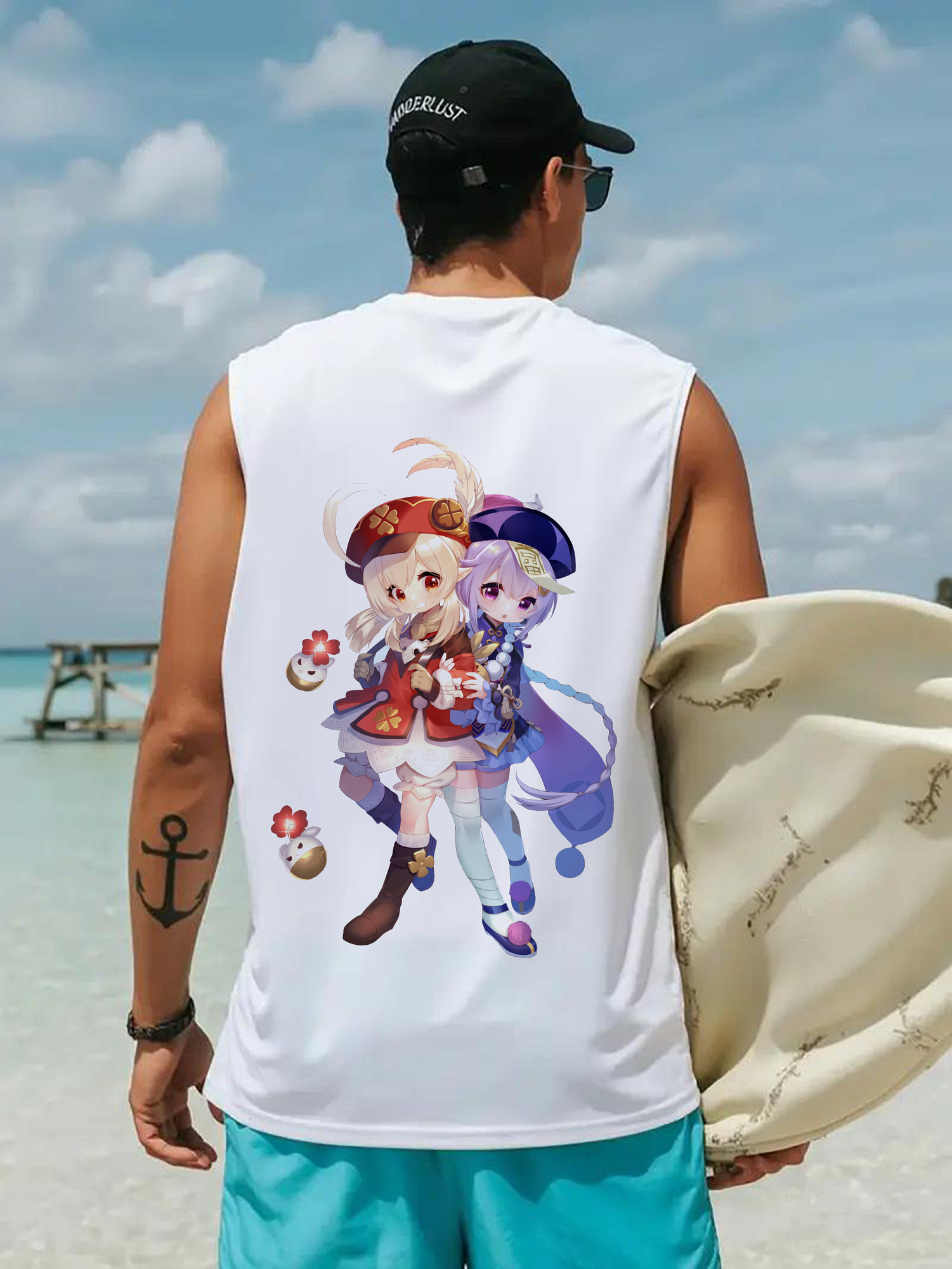 げんし神 七七 なな  genshin Nana コットン100％タンクトップ（背面プリント）