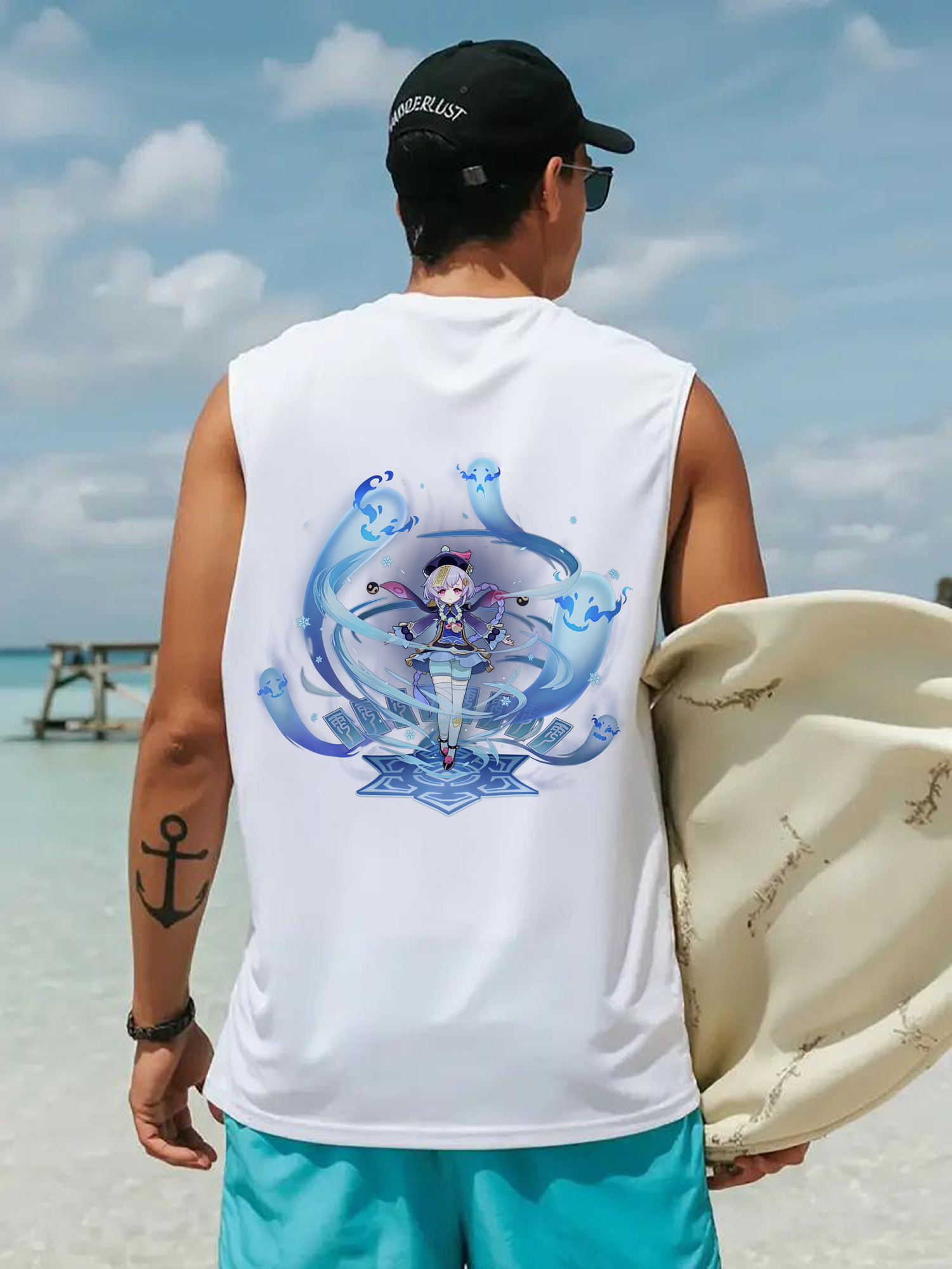 げんし神 七七 なな  genshin Nana コットン100％タンクトップ（背面プリント）