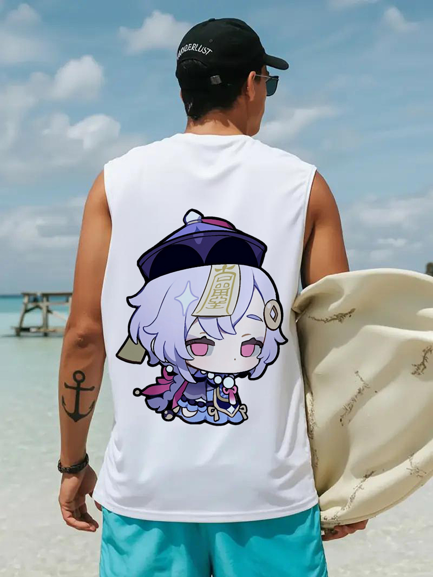 げんし神 七七 なな  genshin Nana コットン100％タンクトップ（背面プリント）