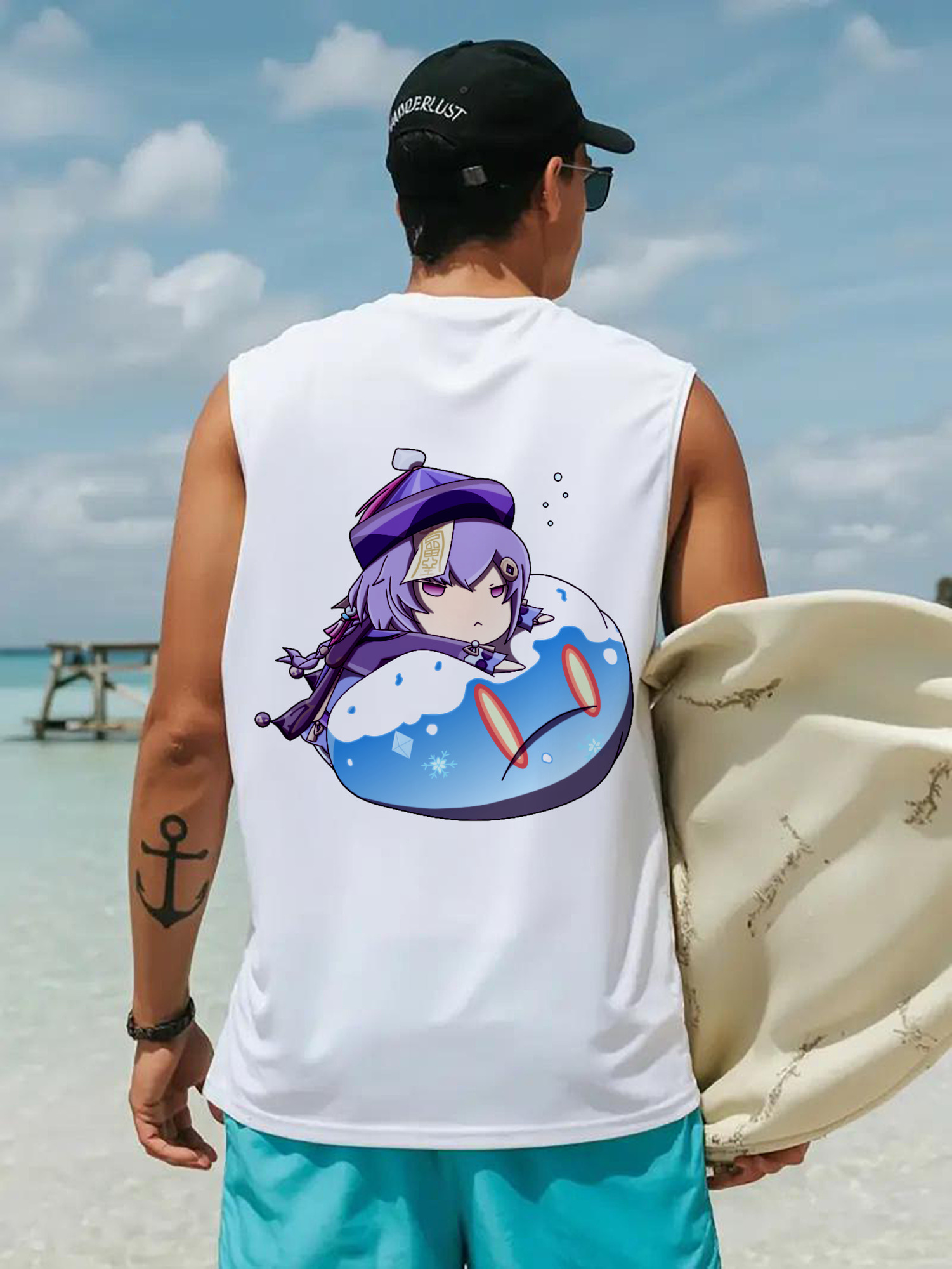 げんし神 七七 なな  genshin Nana コットン100％タンクトップ（背面プリント）