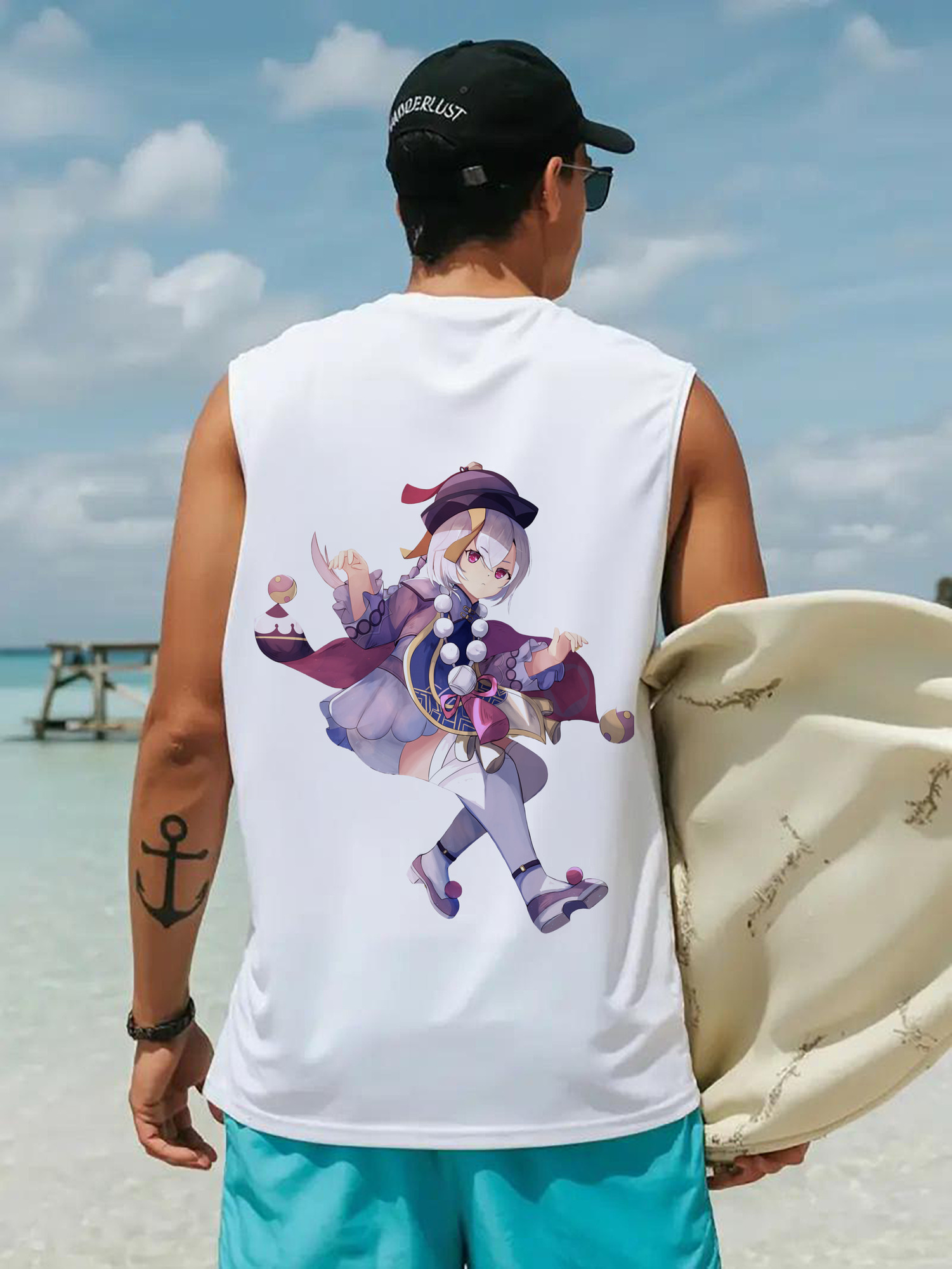 げんし神 七七 なな  genshin Nana コットン100％タンクトップ（背面プリント）