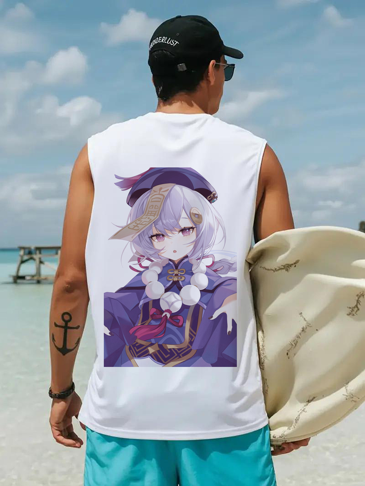 げんし神 七七 なな  genshin Nana コットン100％タンクトップ（背面プリント）