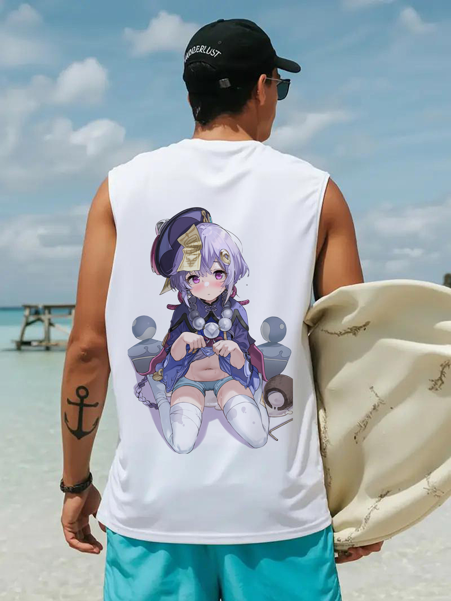 げんし神 七七 なな  genshin Nana コットン100％タンクトップ（背面プリント）