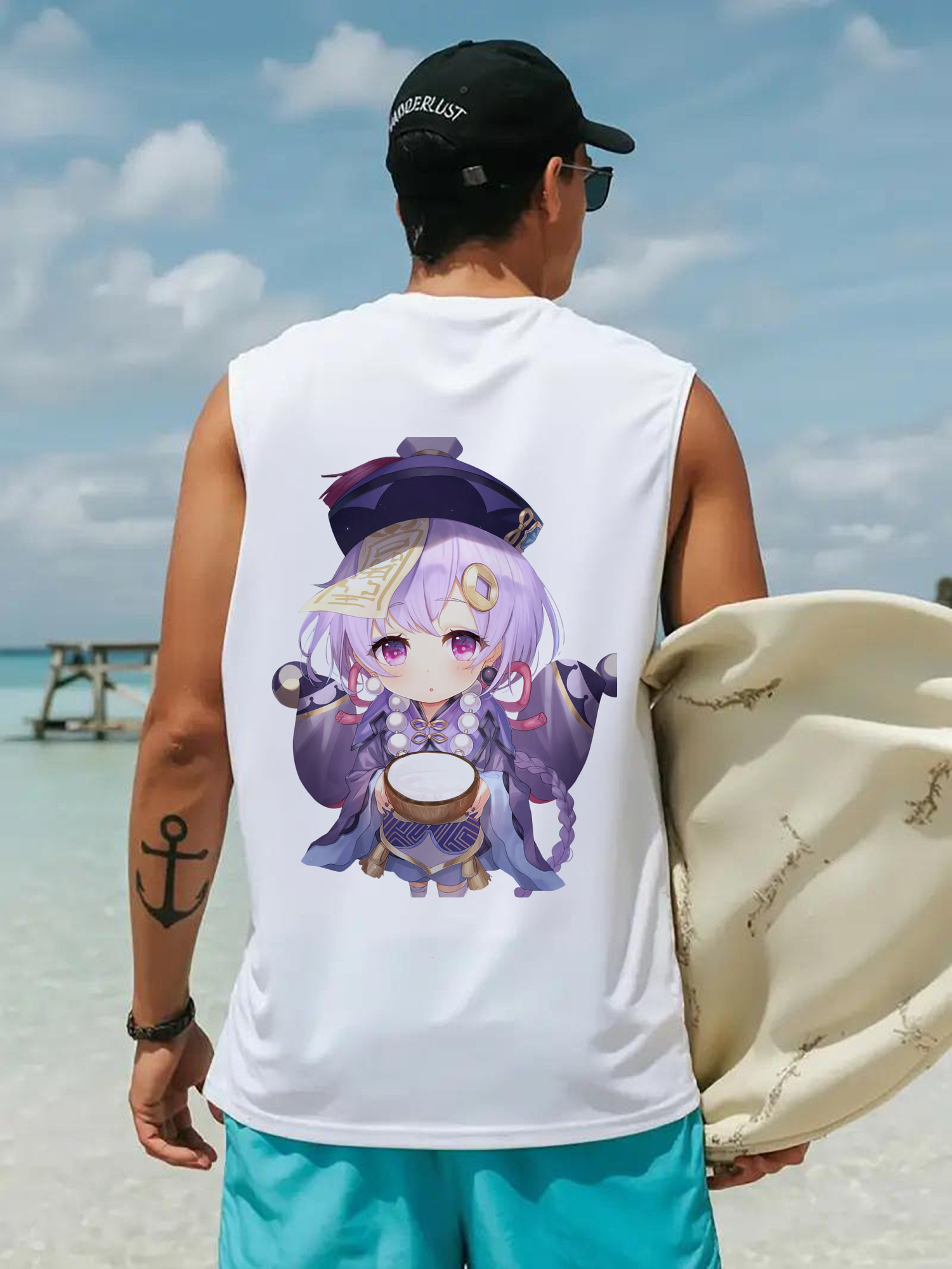 げんし神 七七 なな  genshin Nana コットン100％タンクトップ（背面プリント）