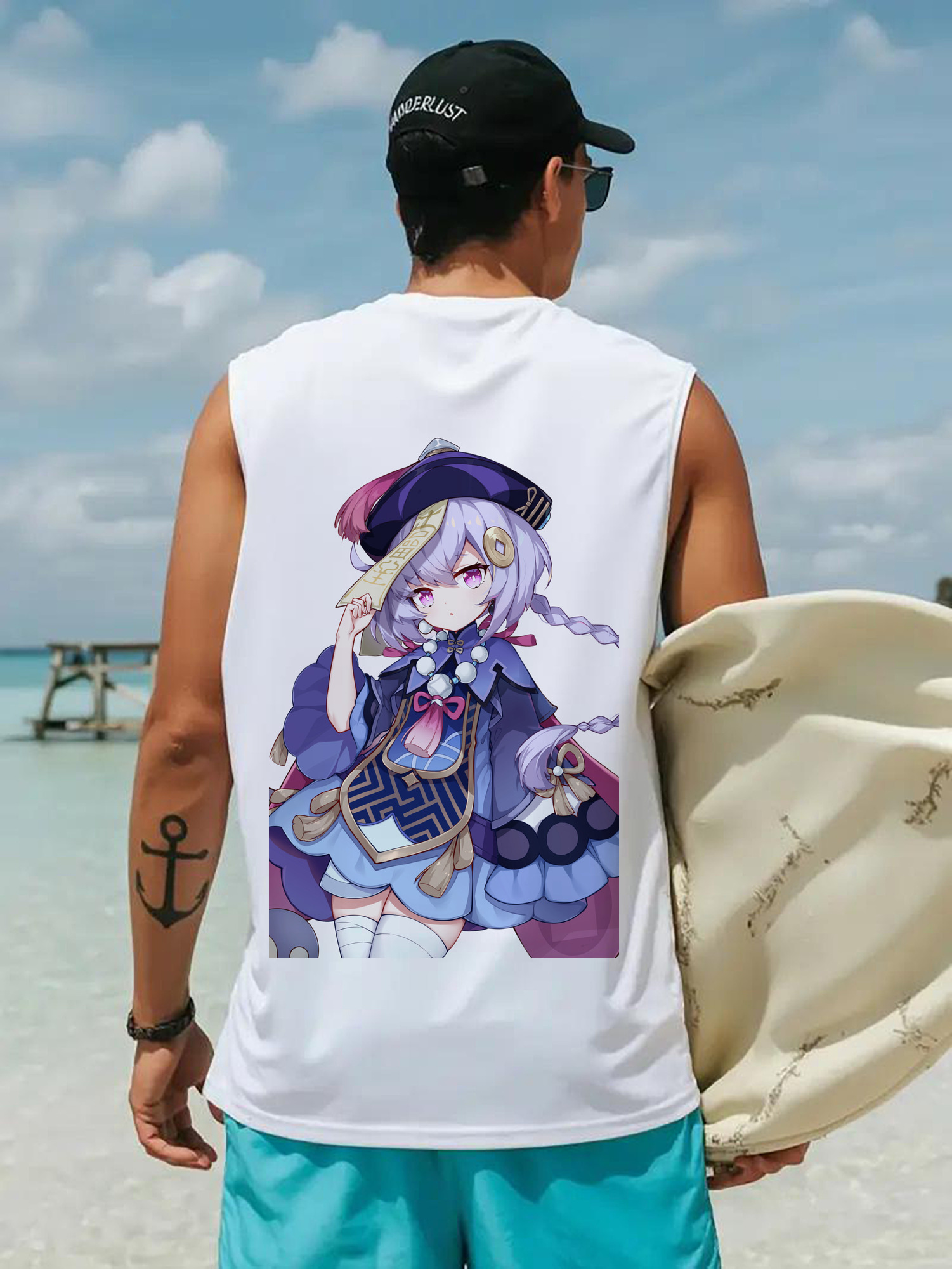 げんし神 七七 なな  genshin Nana コットン100％タンクトップ（背面プリント）