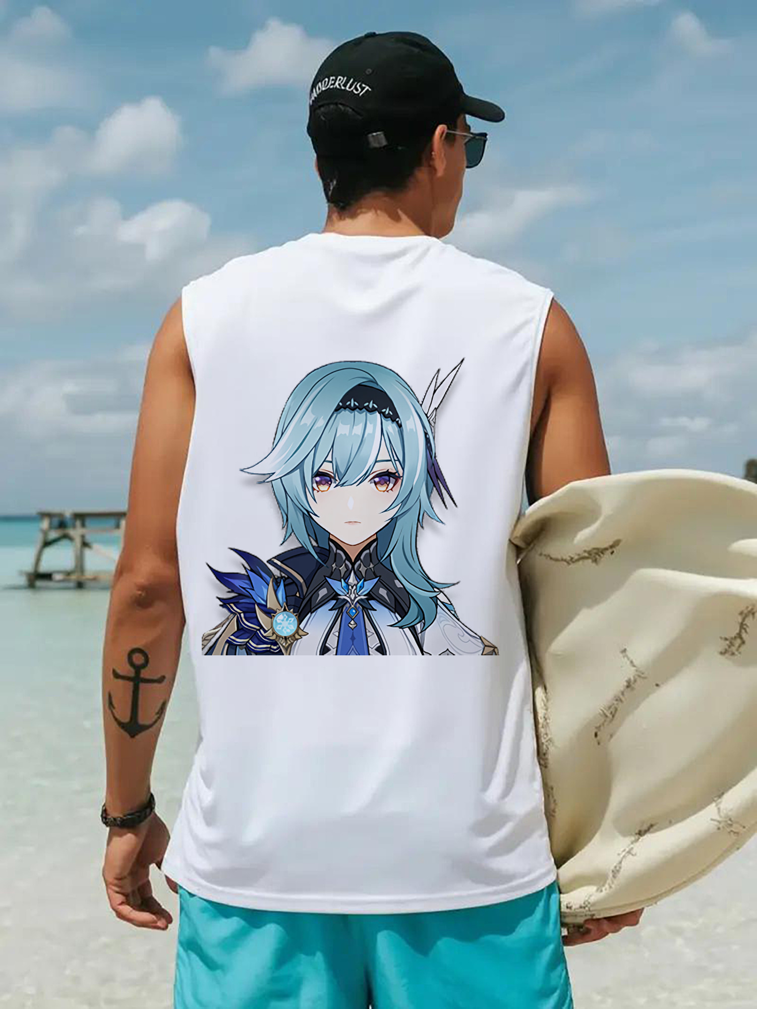 げんし神 优菈 ゆうら genshin Yūra コットン100％タンクトップ（背面プリント）