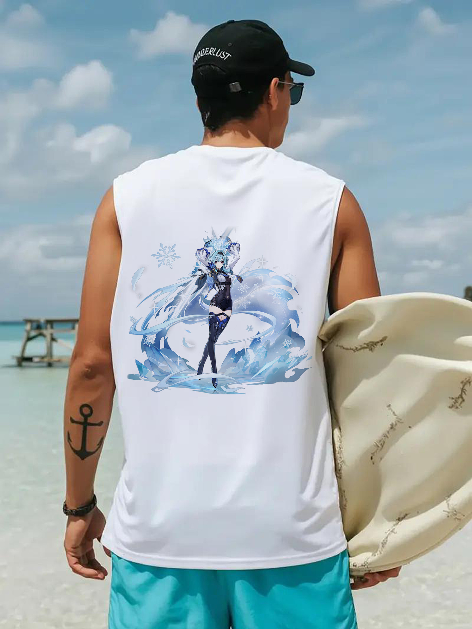 げんし神 优菈 ゆうら genshin Yūra コットン100％タンクトップ（背面プリント）