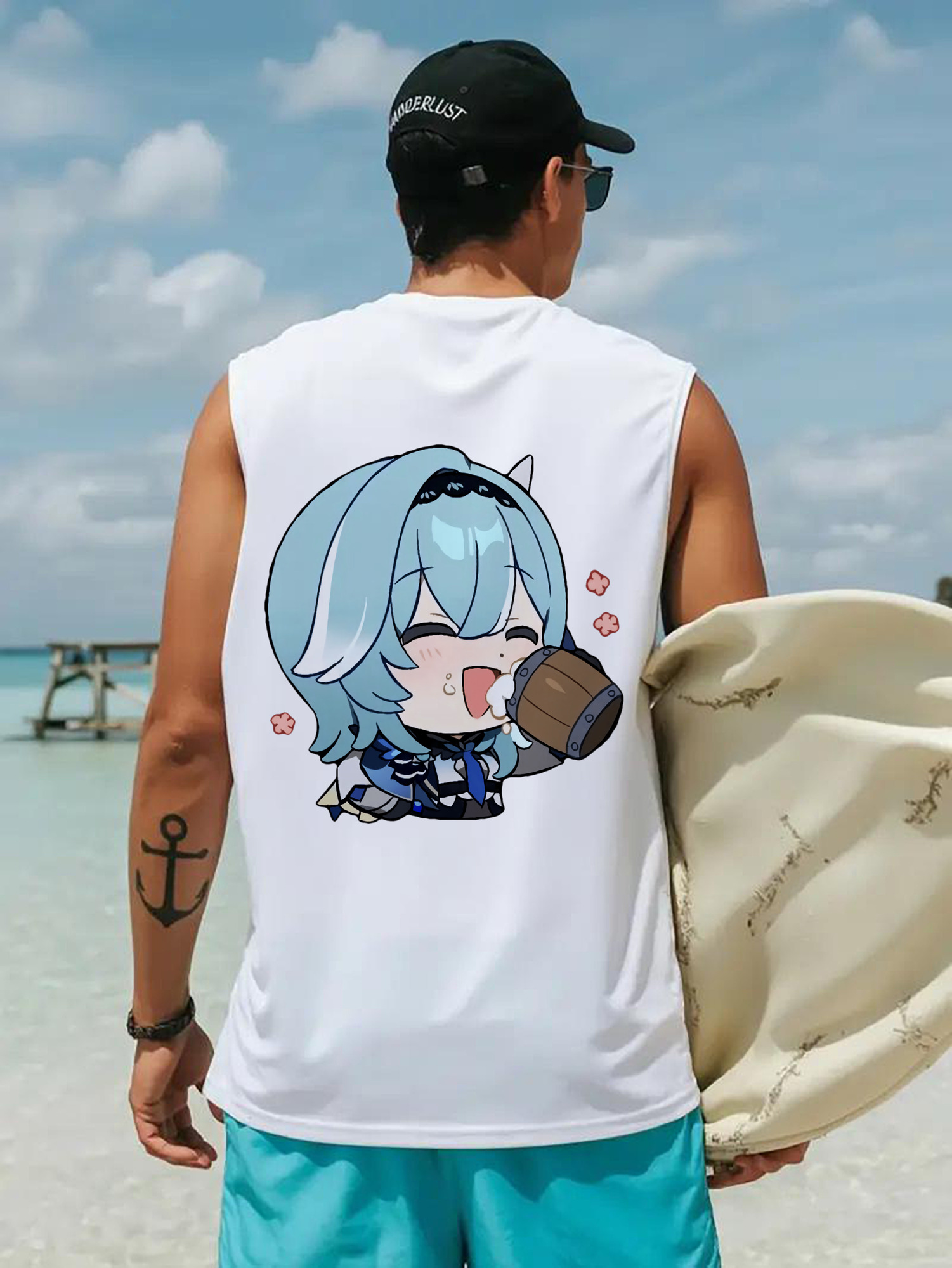 げんし神 优菈 ゆうら genshin Yūra コットン100％タンクトップ（背面プリント）