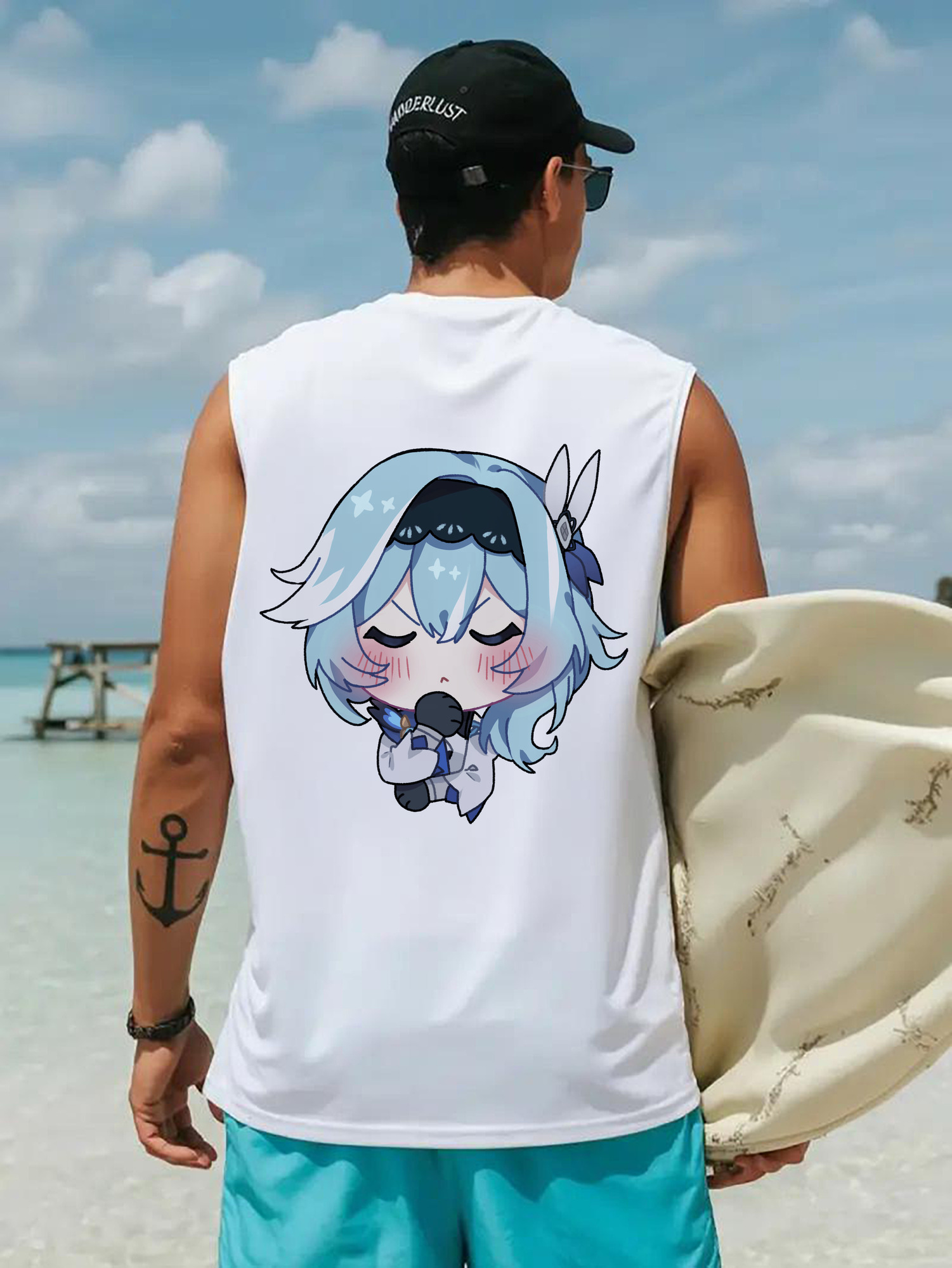 げんし神 优菈 ゆうら genshin Yūra コットン100％タンクトップ（背面プリント）