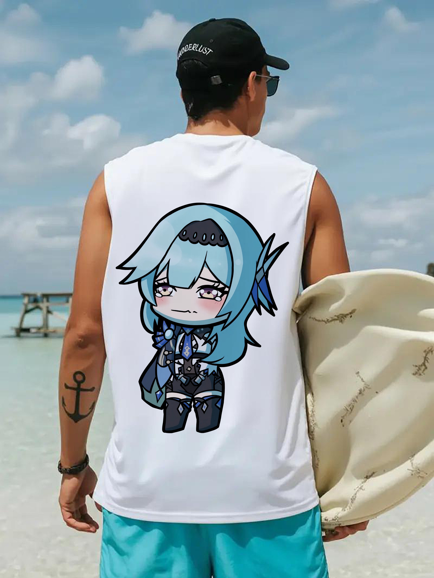 げんし神 优菈 ゆうら genshin Yūra コットン100％タンクトップ（背面プリント）