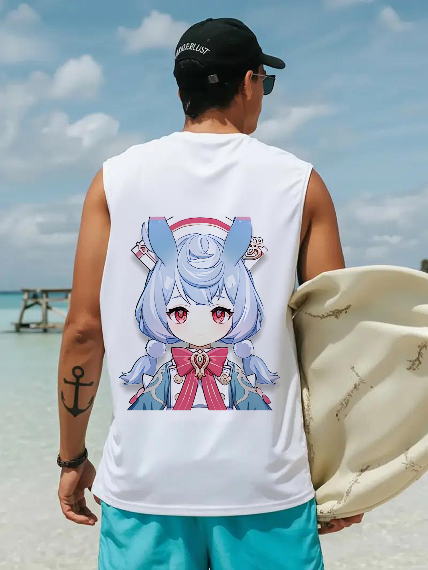 げんし神 シゲウィン genshin Shigewin コットン100％タンクトップ（背面プリント）