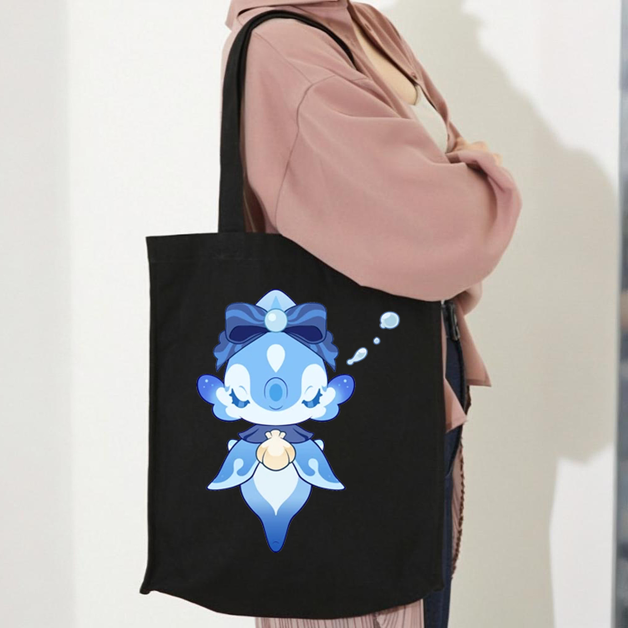 げんし神 フリーナ genshin Furina 縦型キャンバス生地手提げバッグ　トートバッグ