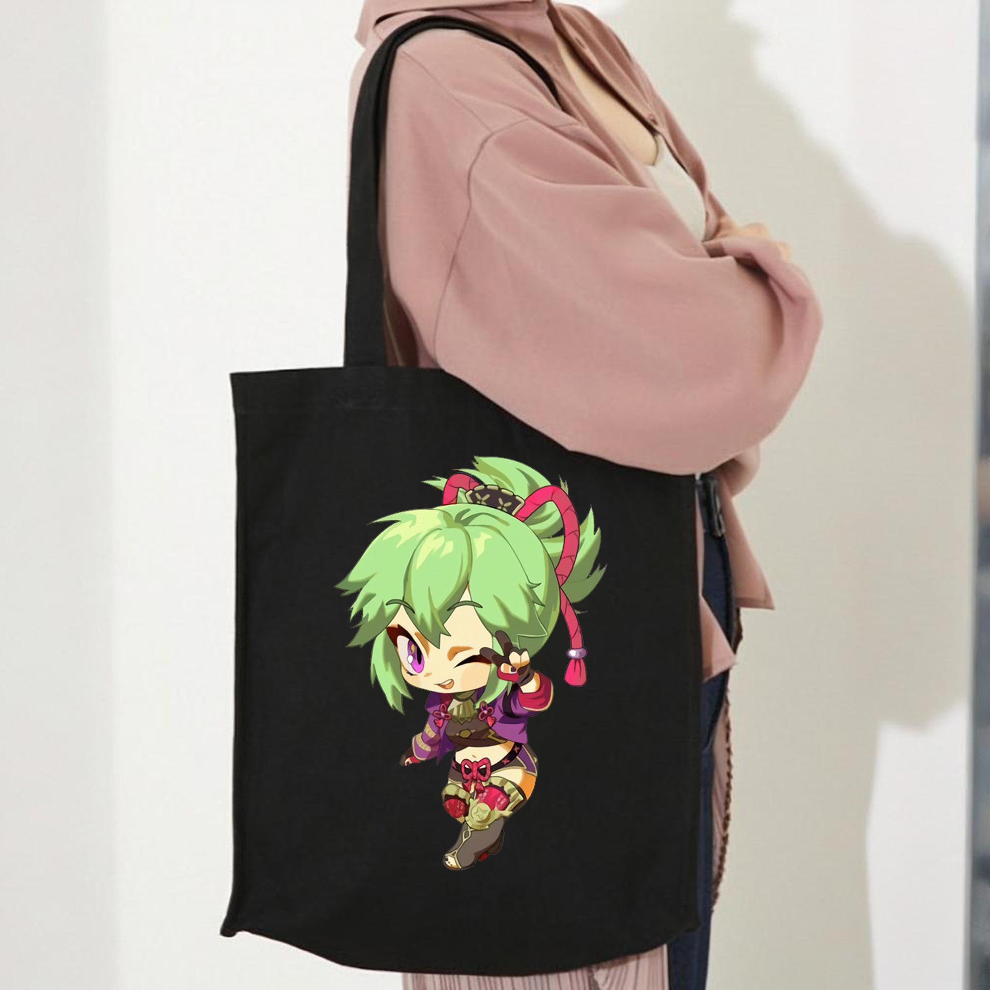 げんし神  久岐忍 くき しのぶ genshin Kuki Shinobu 縦型キャンバス生地手提げバッグ　トートバッグ