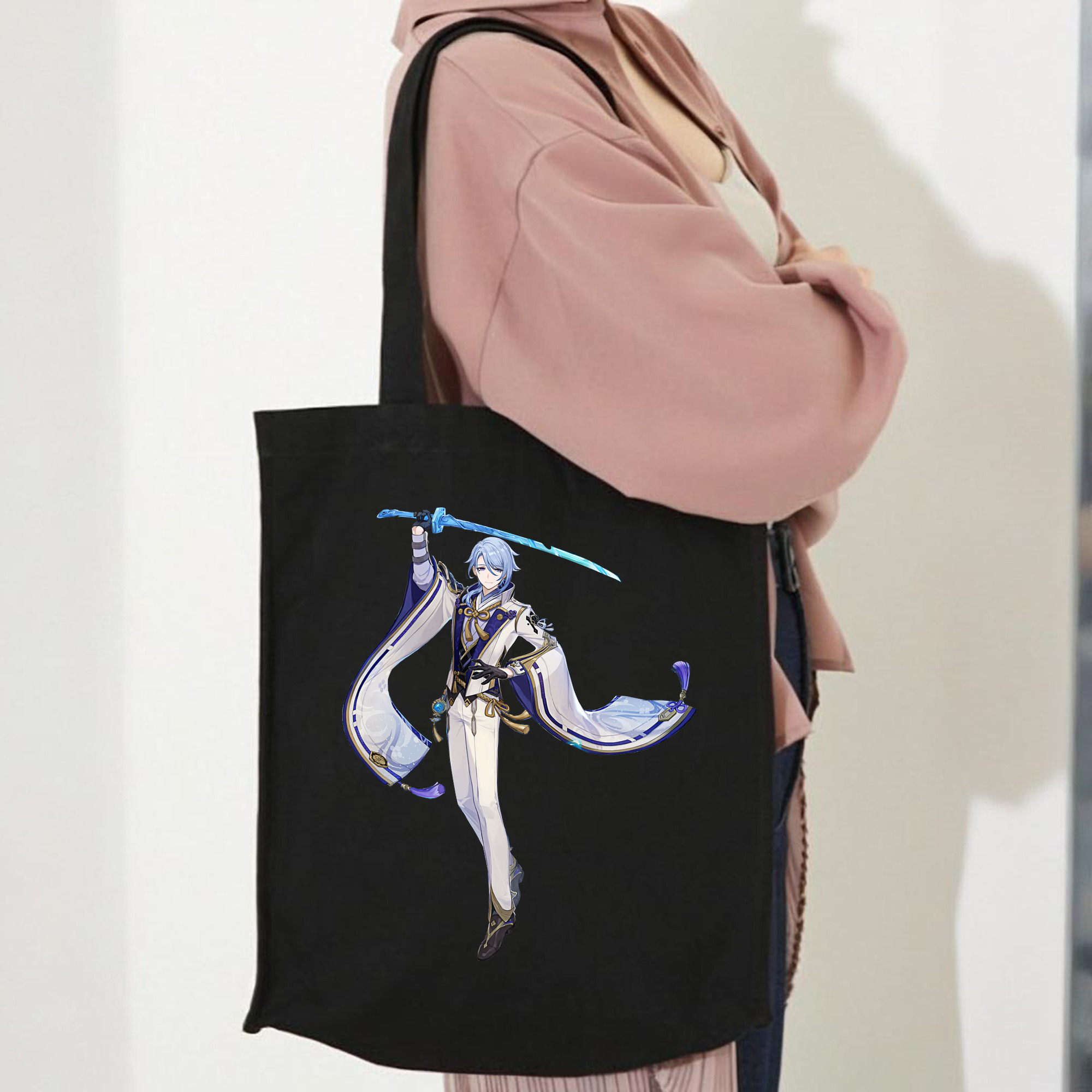 げんし神 神里綾人 かみさとあやと genshin Kamisato Ayato 縦型キャンバス生地手提げバッグ　トートバッグ