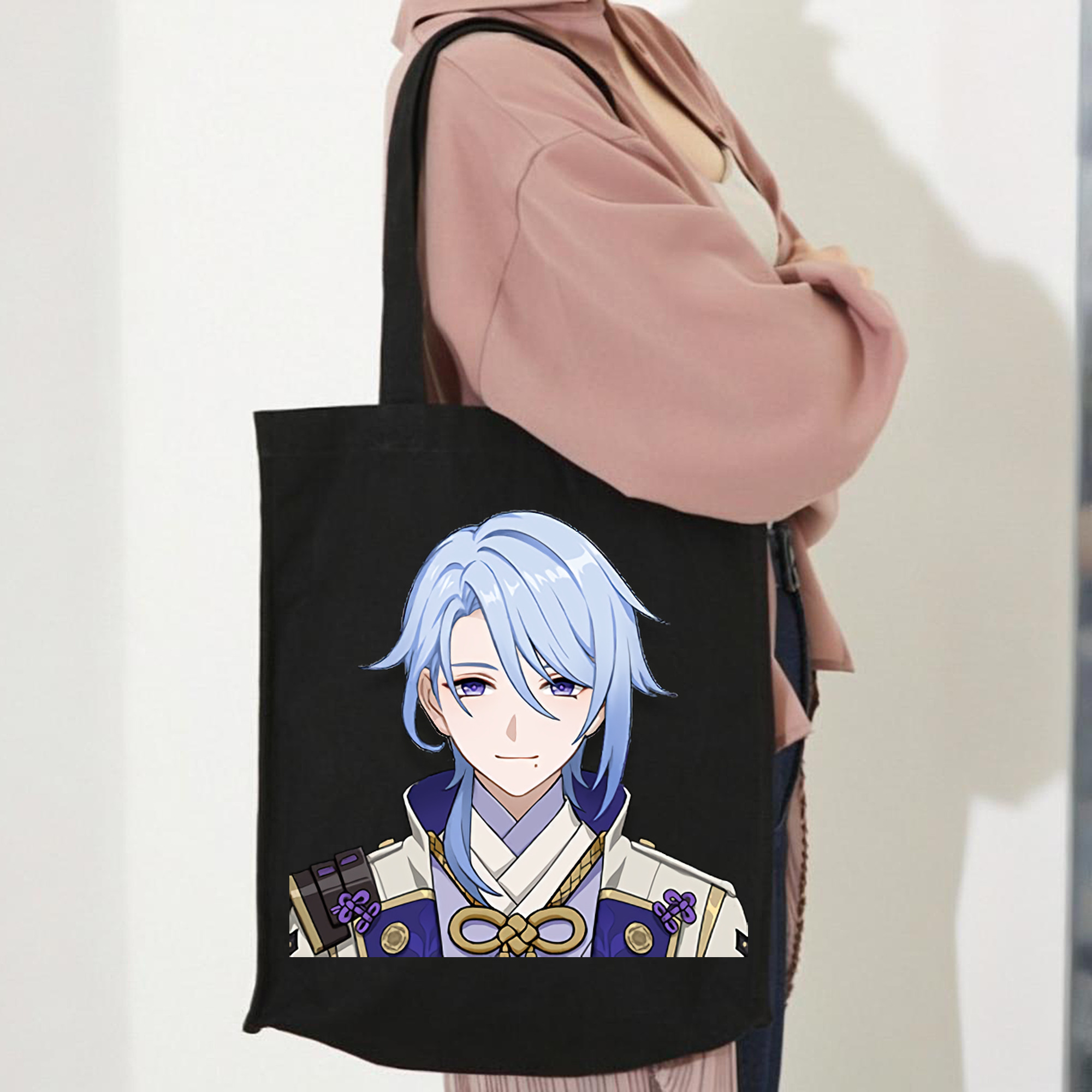 げんし神 神里綾人 かみさとあやと genshin Kamisato Ayato 縦型キャンバス生地手提げバッグ　トートバッグ