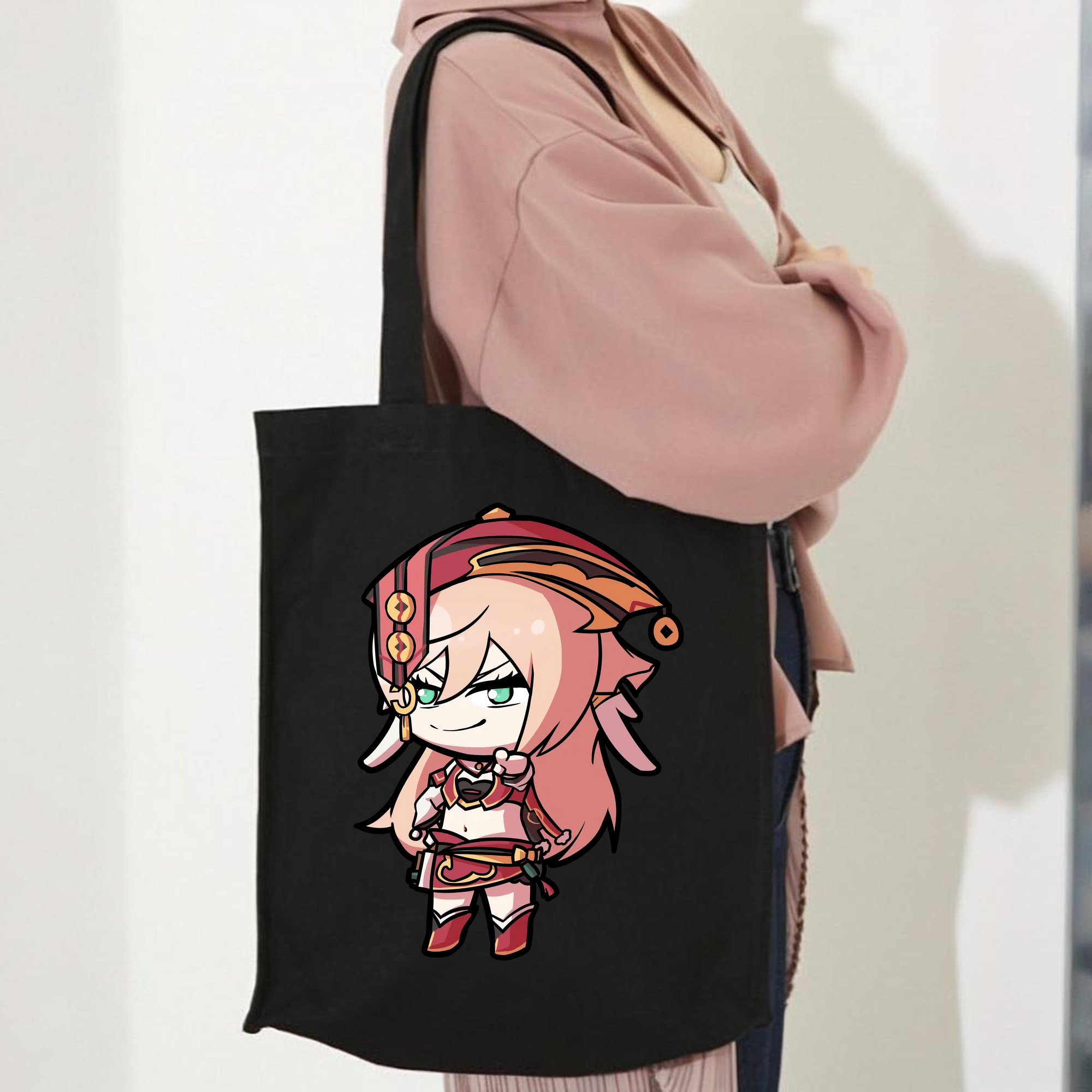 げんし神 ヤンフェイ genshin Yanfei 縦型キャンバス生地手提げバッグ　トートバッグ