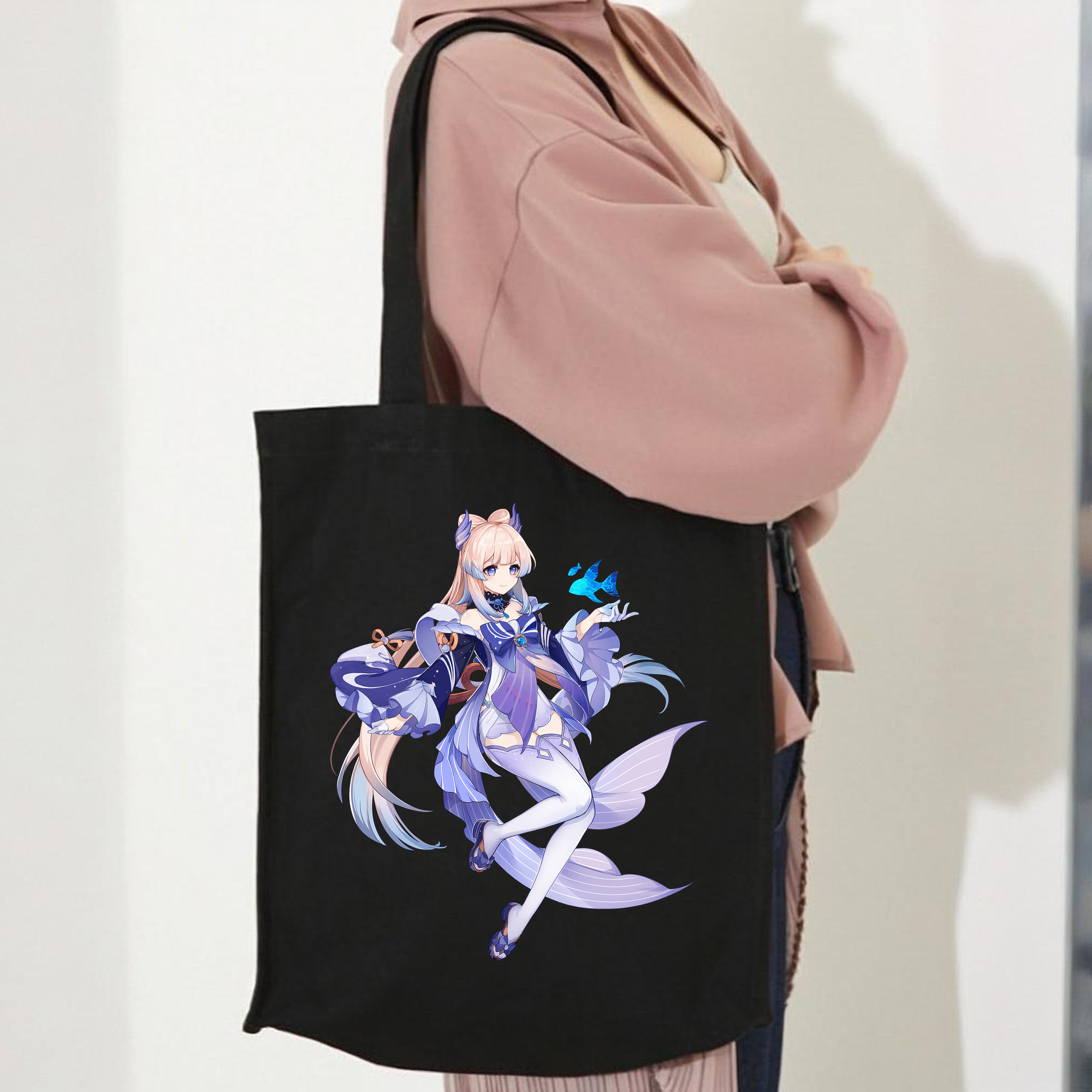 げんし神 珊瑚宮心海 サンゴノミヤ・ココミ genshin Sangonomiya Kokomi 縦型キャンバス生地手提げバッグ　トートバッグ