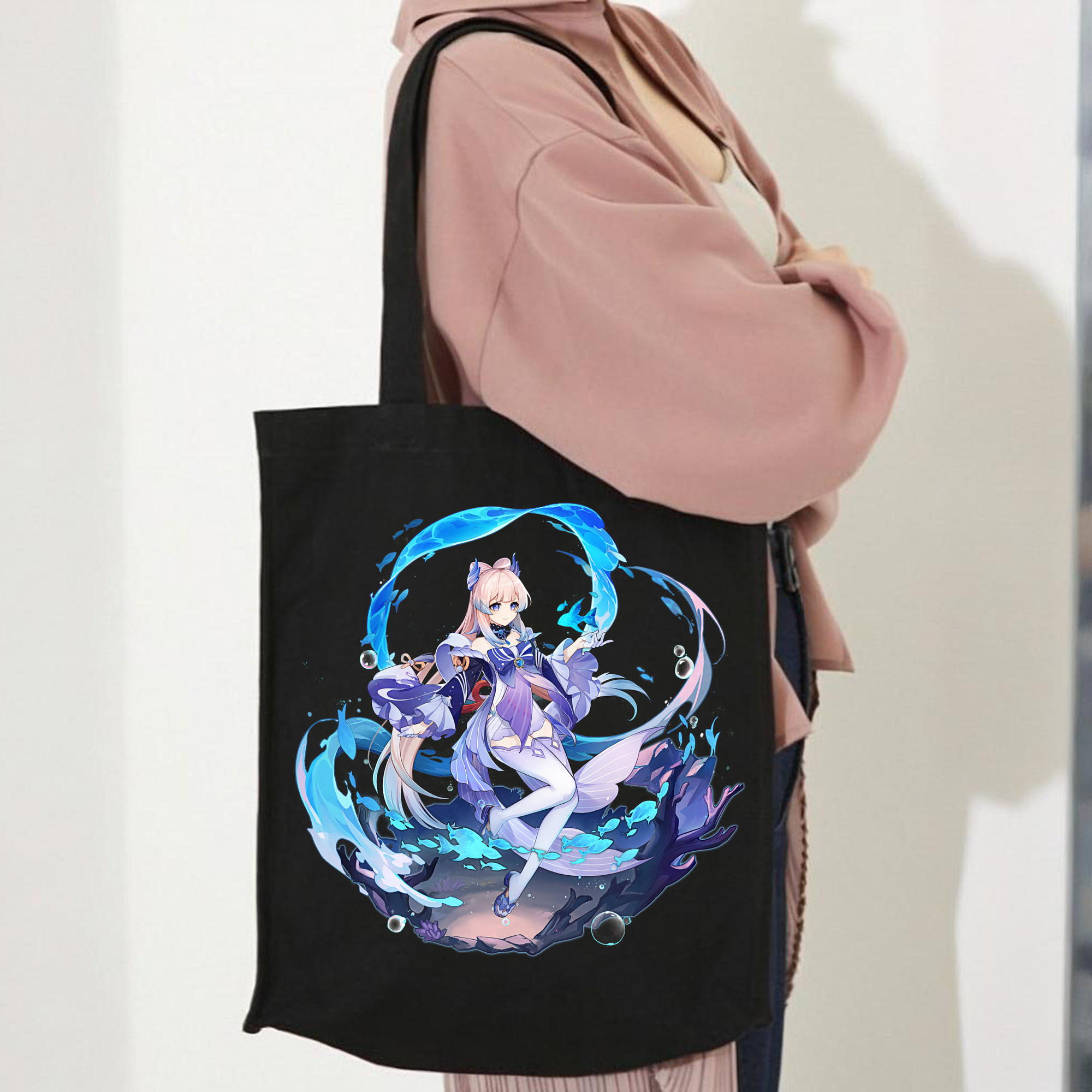 げんし神 珊瑚宮心海 サンゴノミヤ・ココミ genshin Sangonomiya Kokomi 縦型キャンバス生地手提げバッグ　トートバッグ
