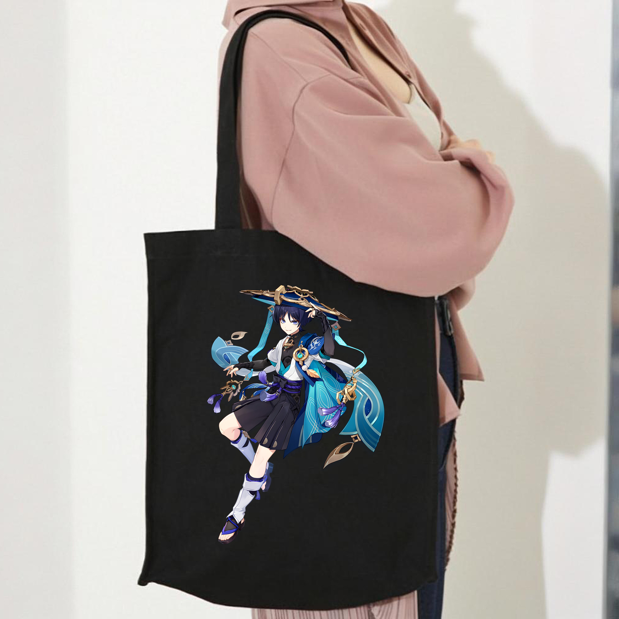 げんし神 さんペい genshin Sanpei 縦型キャンバス生地手提げバッグ　トートバッグ