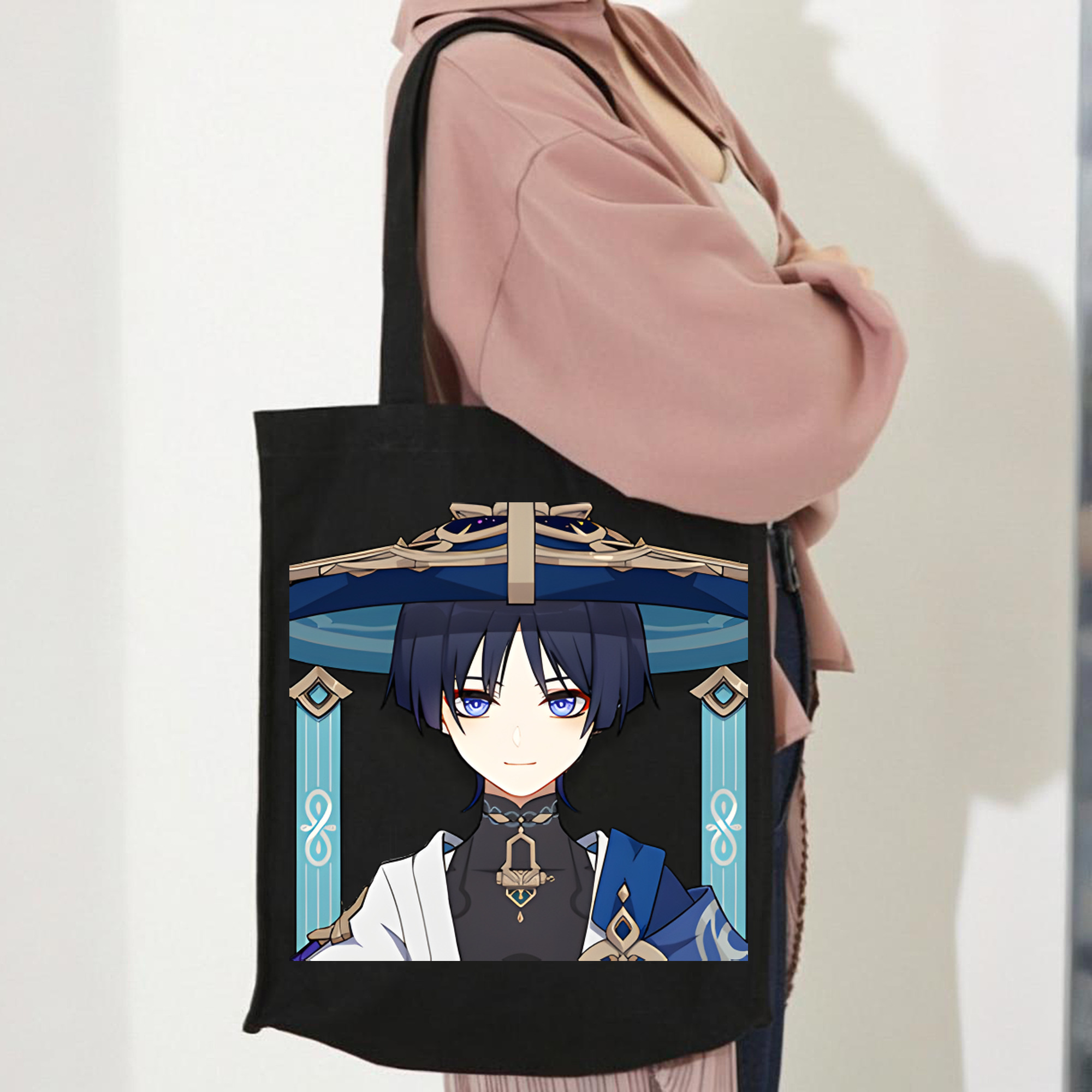 げんし神 さんペい genshin Sanpei 縦型キャンバス生地手提げバッグ　トートバッグ