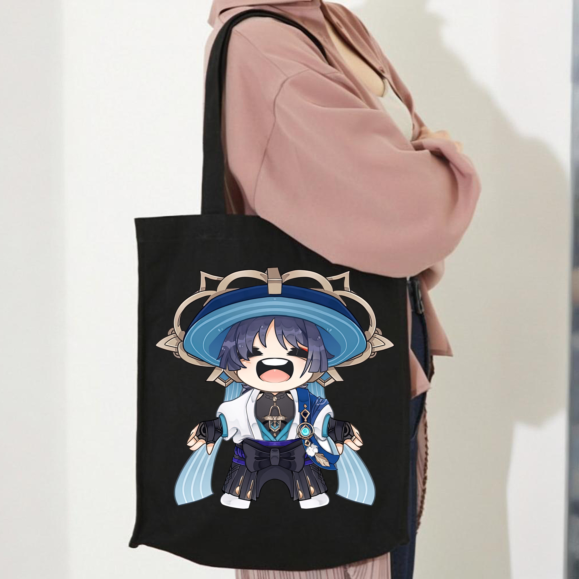 げんし神 さんペい genshin Sanpei 縦型キャンバス生地手提げバッグ　トートバッグ