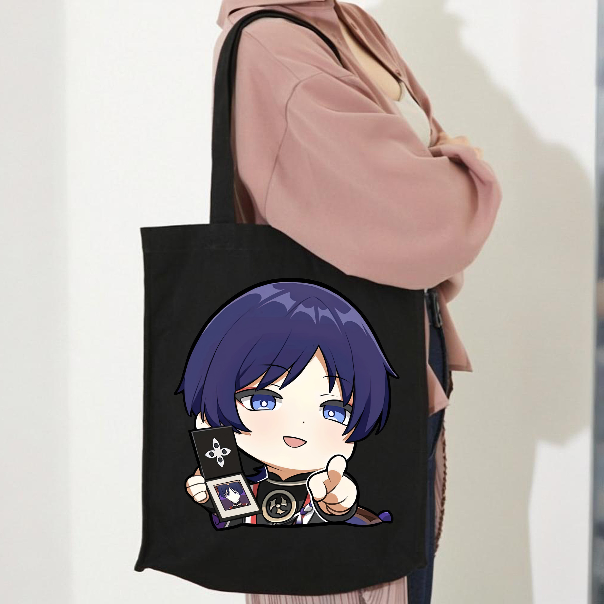 げんし神 さんペい genshin Sanpei 縦型キャンバス生地手提げバッグ　トートバッグ