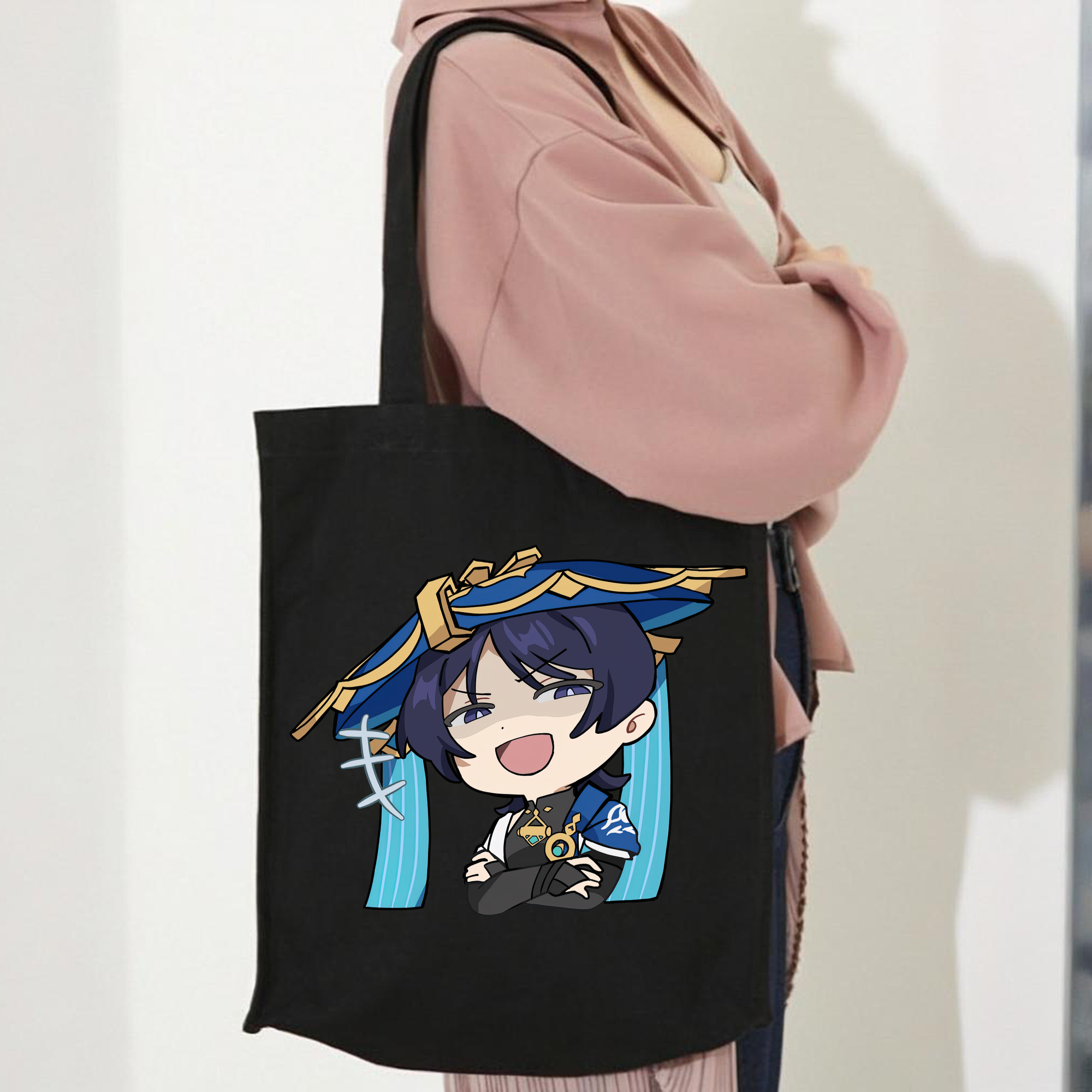 げんし神 さんペい genshin Sanpei 縦型キャンバス生地手提げバッグ　トートバッグ