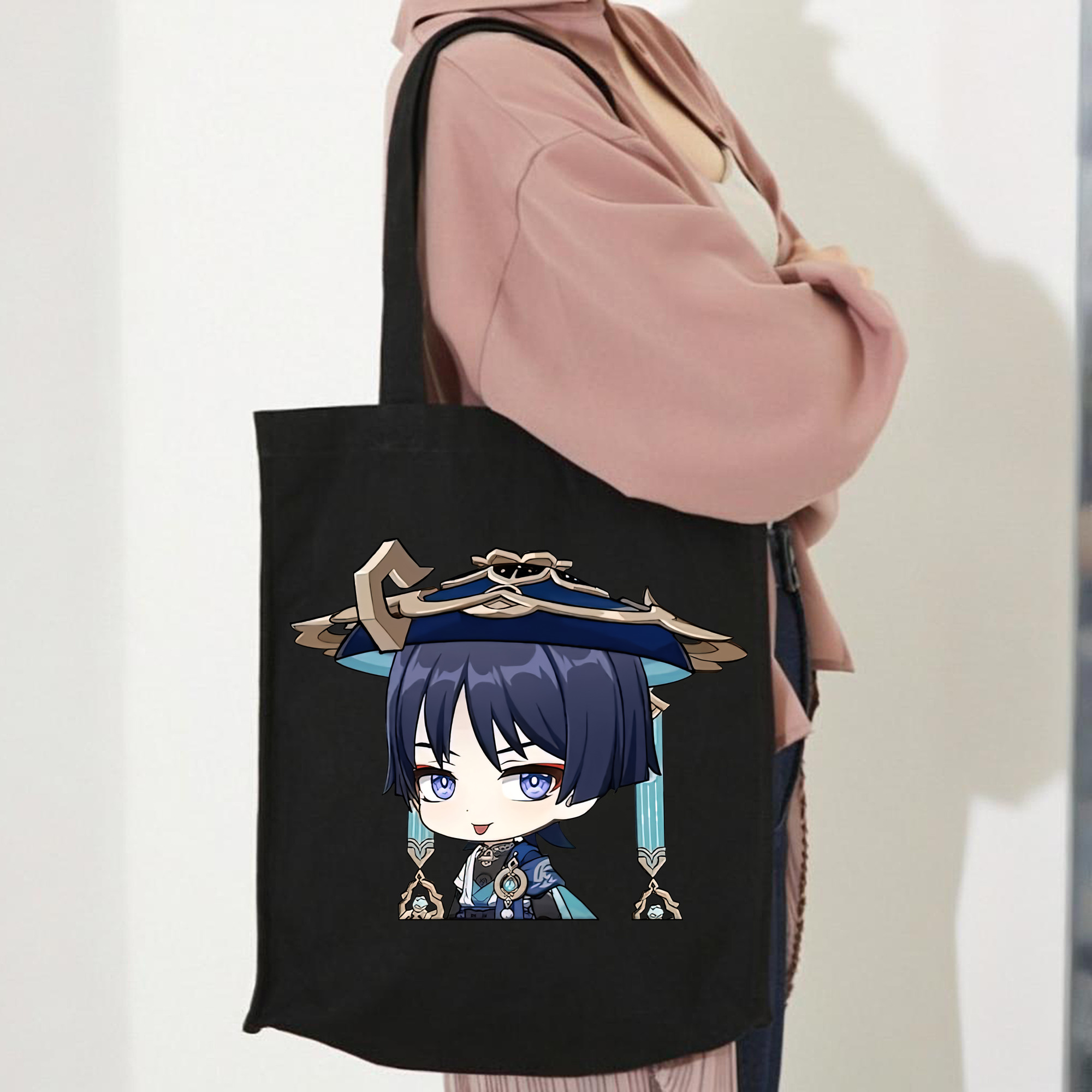 げんし神 さんペい genshin Sanpei 縦型キャンバス生地手提げバッグ　トートバッグ