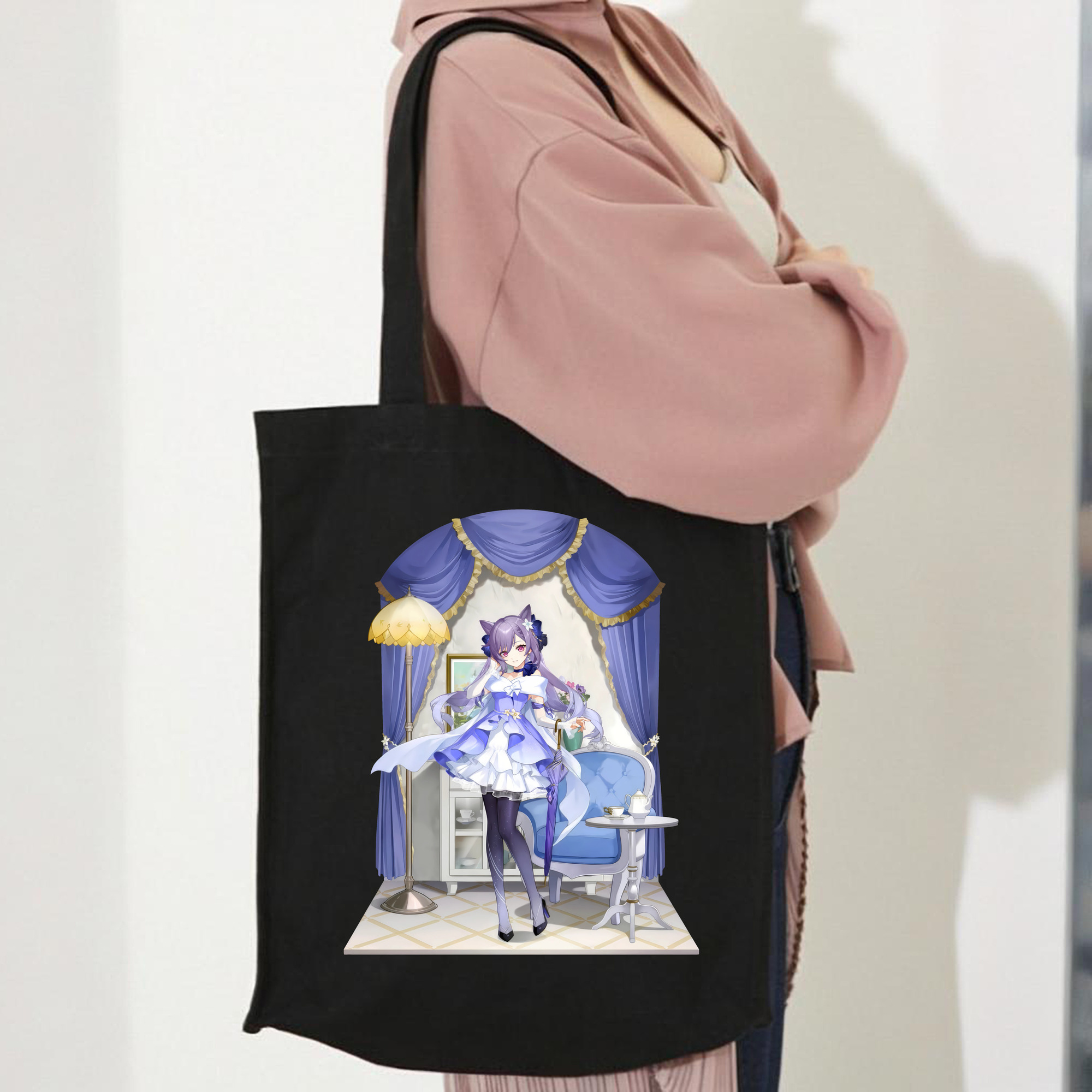 げんし神 刻晴 こくせい genshin Kokusei 縦型キャンバス生地手提げバッグ　トートバッグ