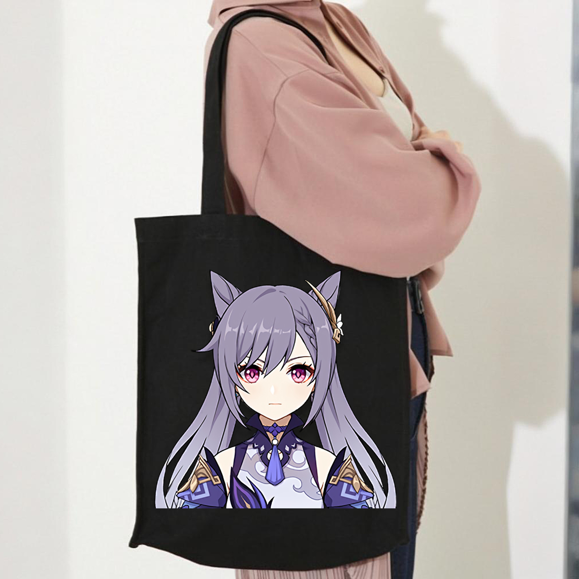 げんし神 刻晴 こくせい genshin Kokusei 縦型キャンバス生地手提げバッグ　トートバッグ