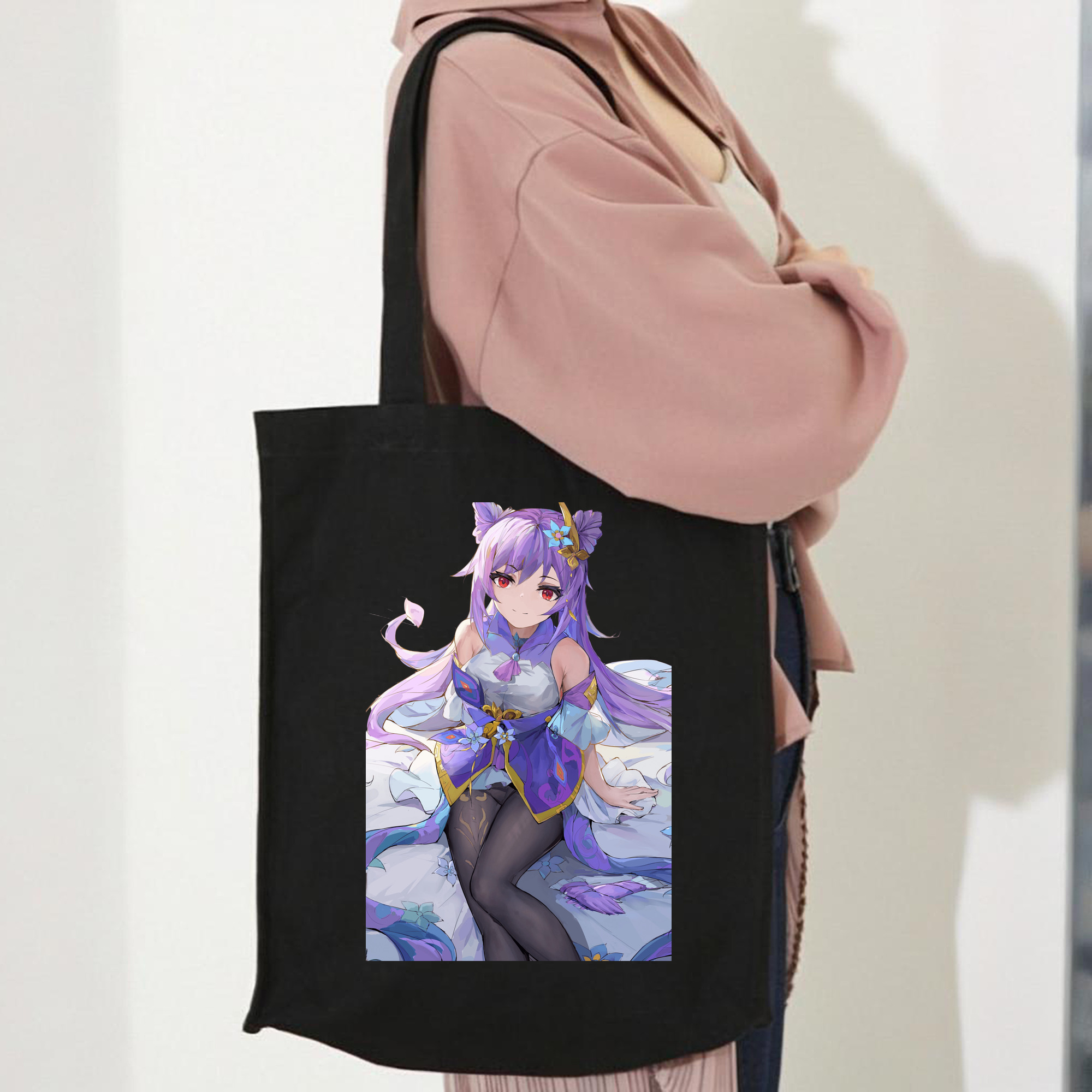 げんし神 刻晴 こくせい genshin Kokusei 縦型キャンバス生地手提げバッグ　トートバッグ