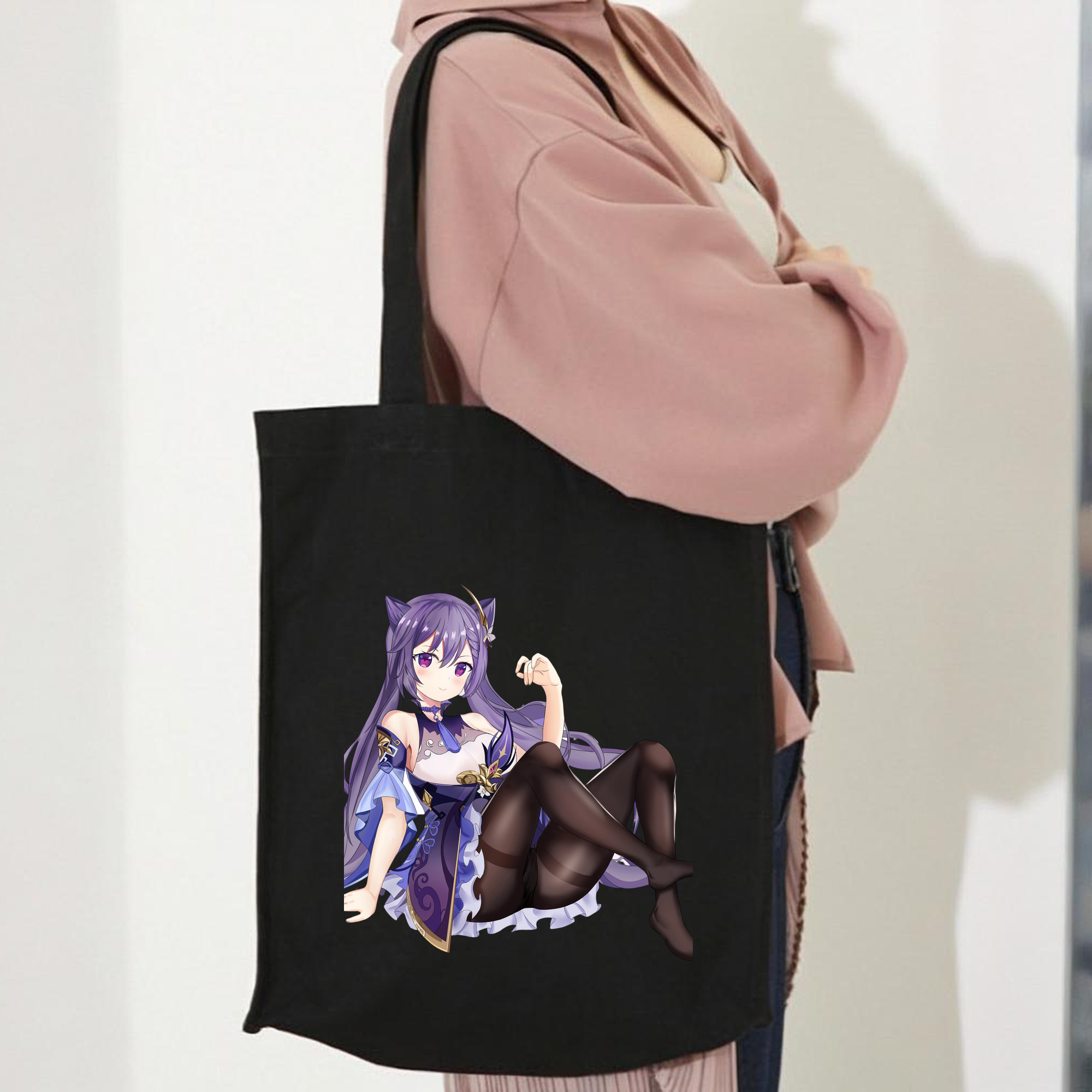 げんし神 刻晴 こくせい genshin Kokusei 縦型キャンバス生地手提げバッグ　トートバッグ