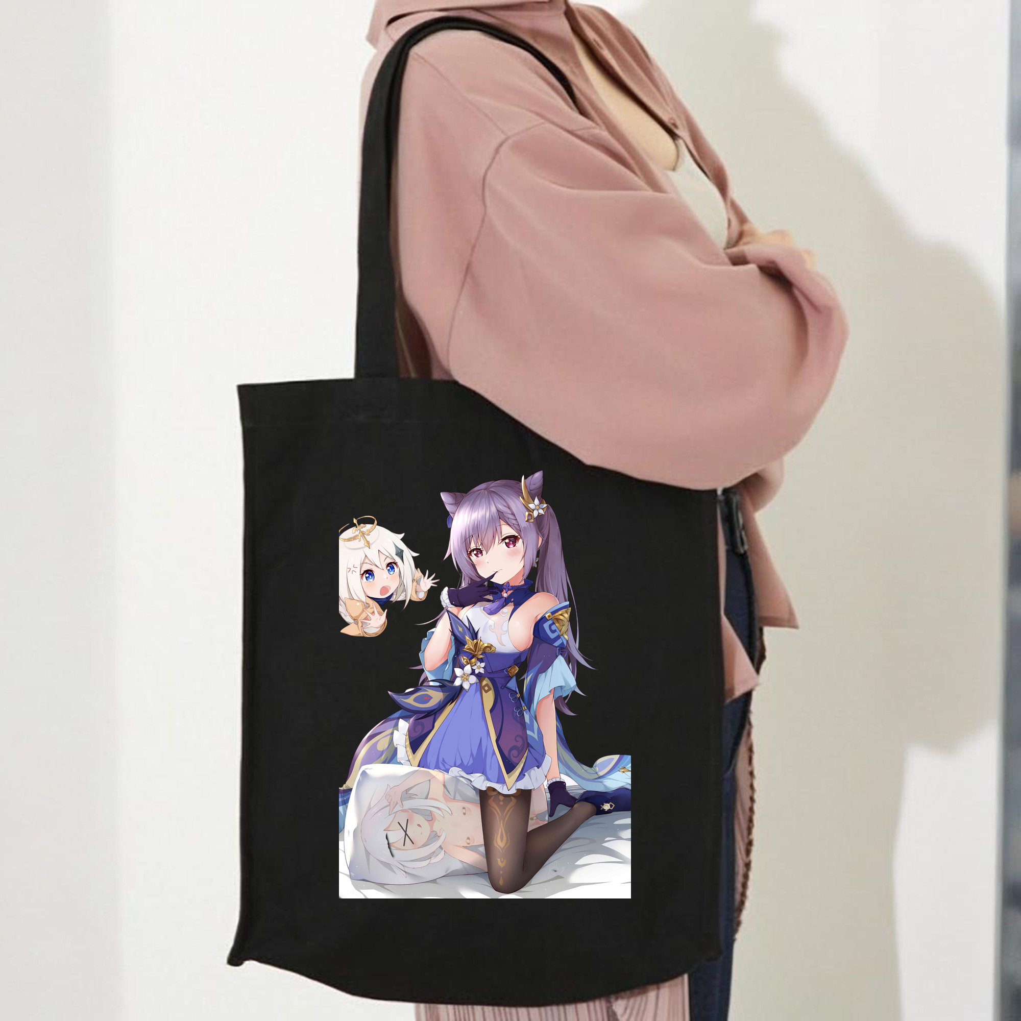 げんし神 刻晴 こくせい genshin Kokusei 縦型キャンバス生地手提げバッグ　トートバッグ