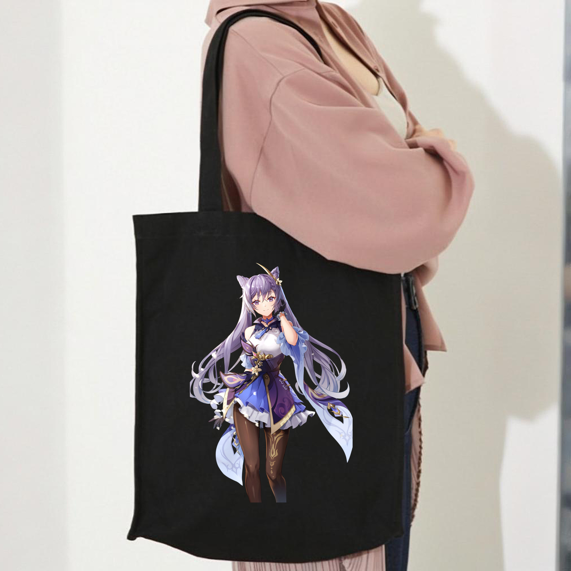 げんし神 刻晴 こくせい genshin Kokusei 縦型キャンバス生地手提げバッグ　トートバッグ