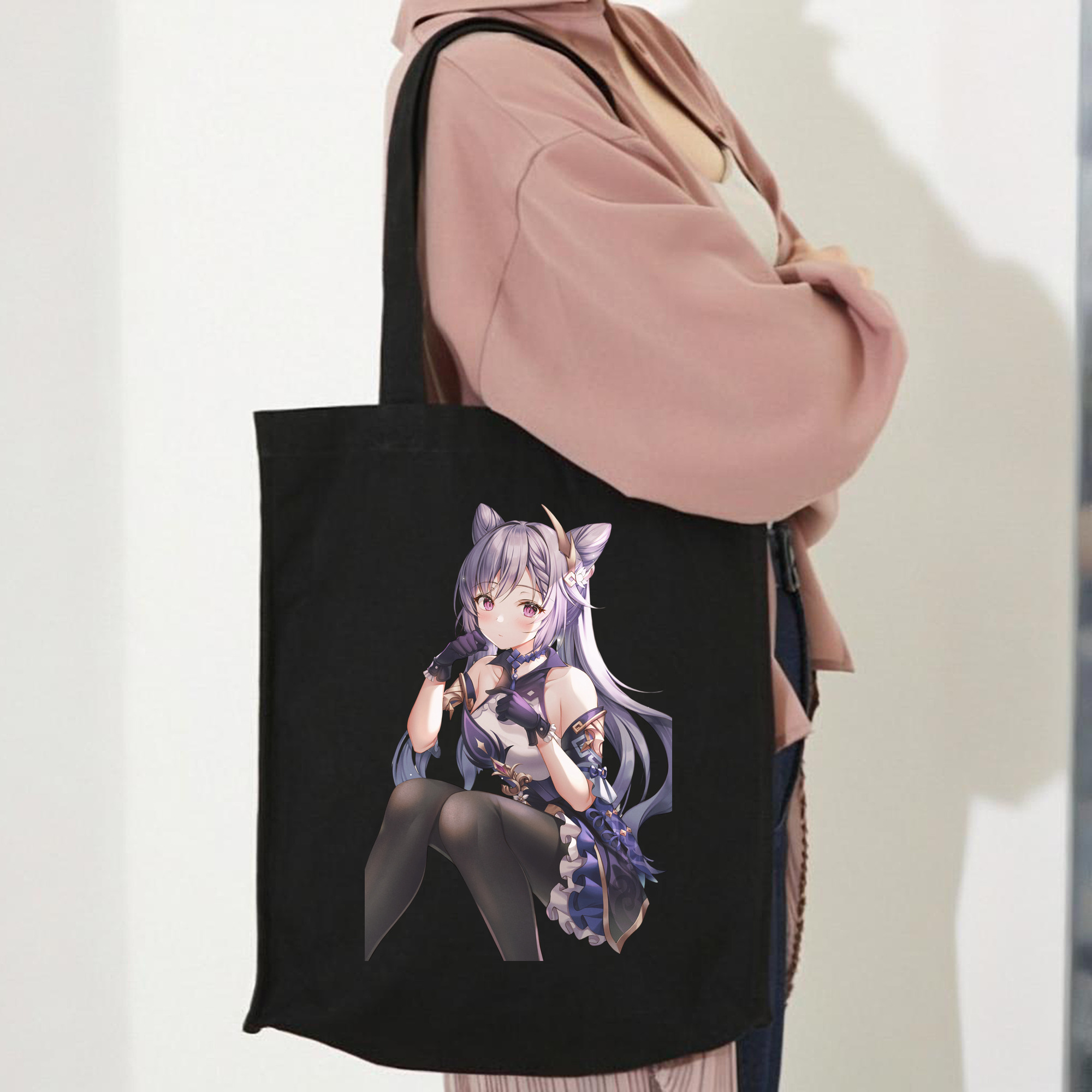 げんし神 刻晴 こくせい genshin Kokusei 縦型キャンバス生地手提げバッグ　トートバッグ