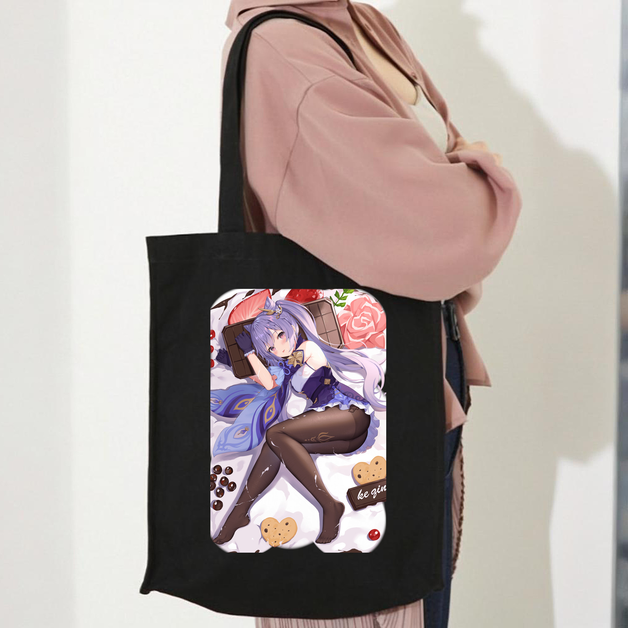 げんし神 刻晴 こくせい genshin Kokusei 縦型キャンバス生地手提げバッグ　トートバッグ