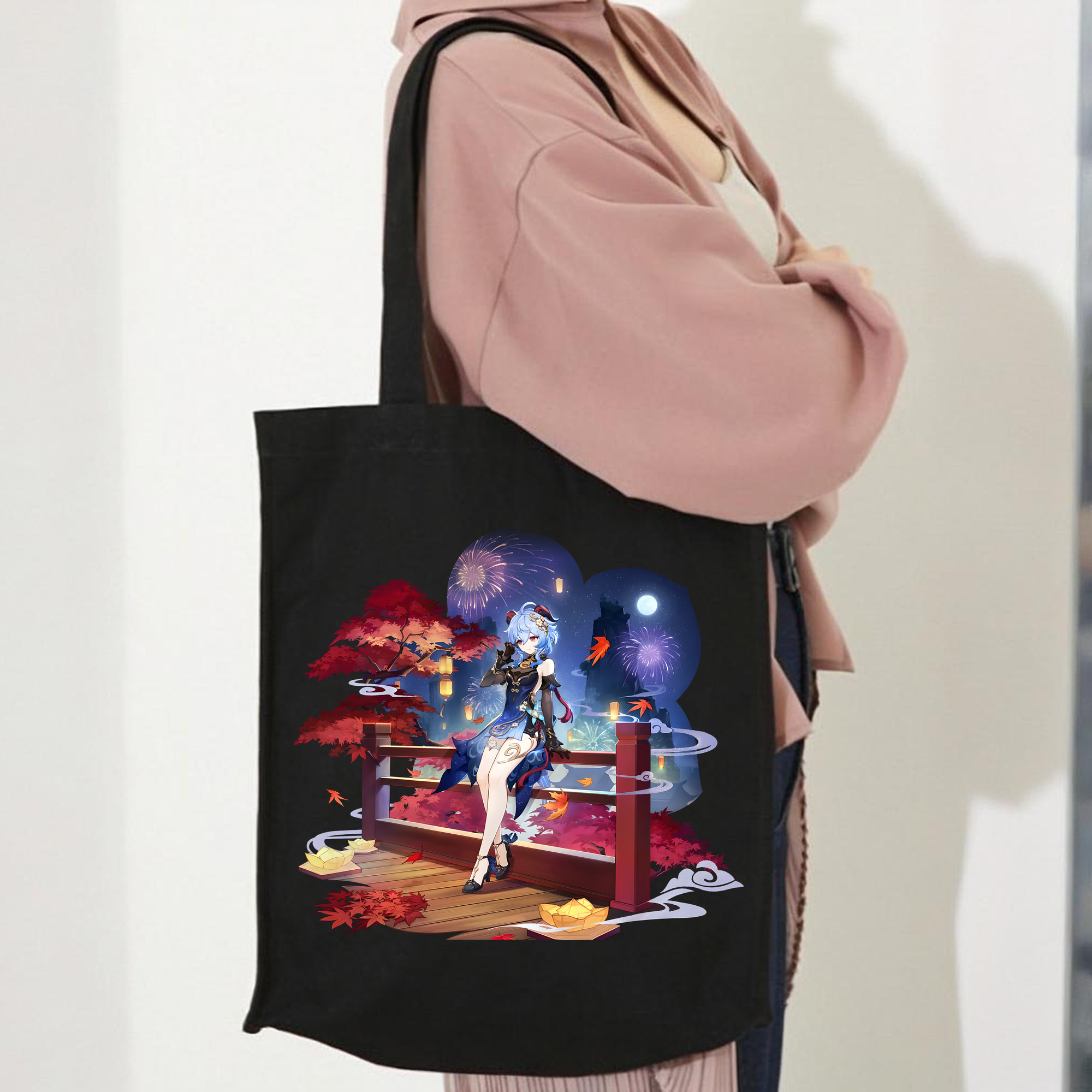 げんし神 甘雨 かんう genshin Ganyu 縦型キャンバス生地手提げバッグ　トートバッグ