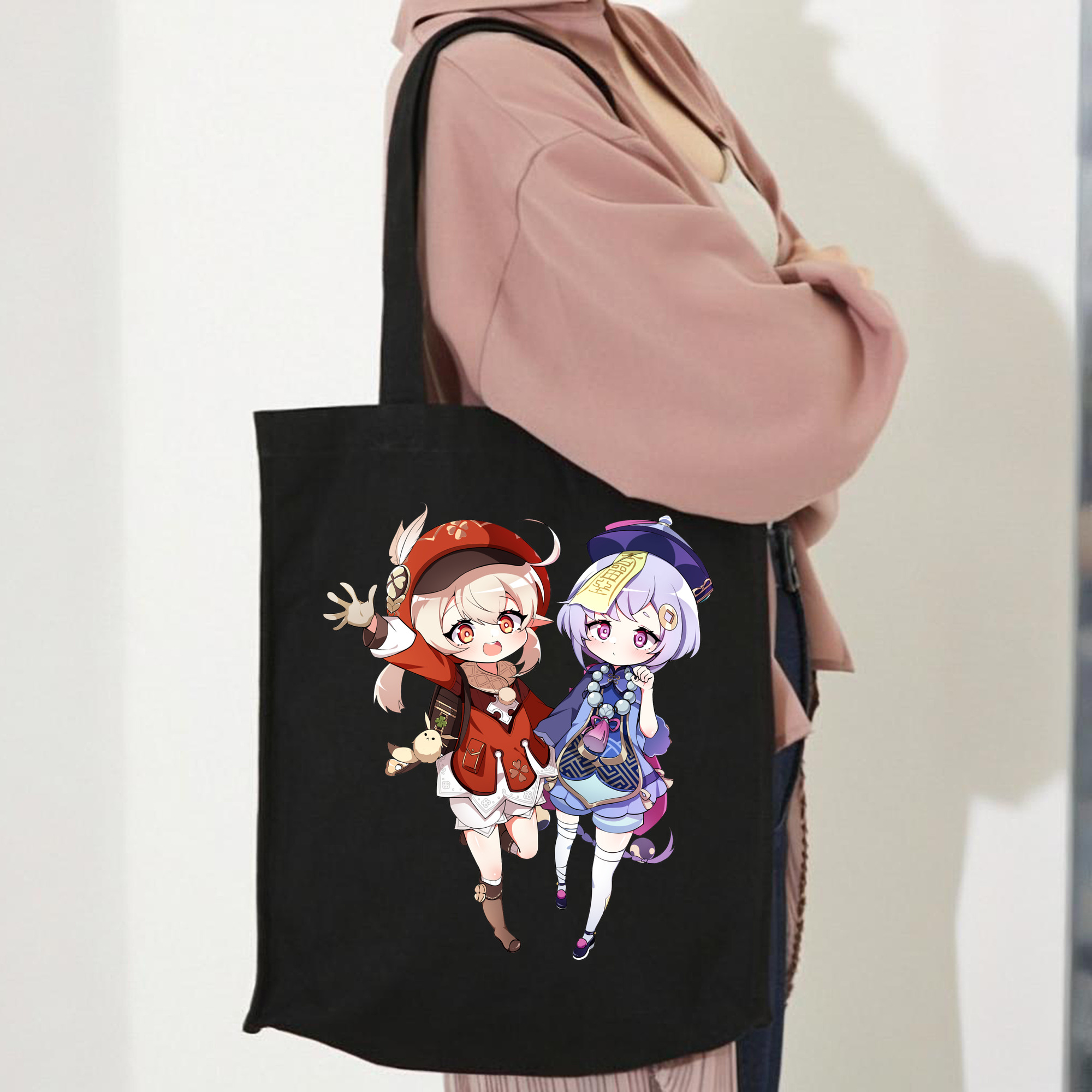 げんし神 七七 なな  genshin Nana 縦型キャンバス生地手提げバッグ　トートバッグ