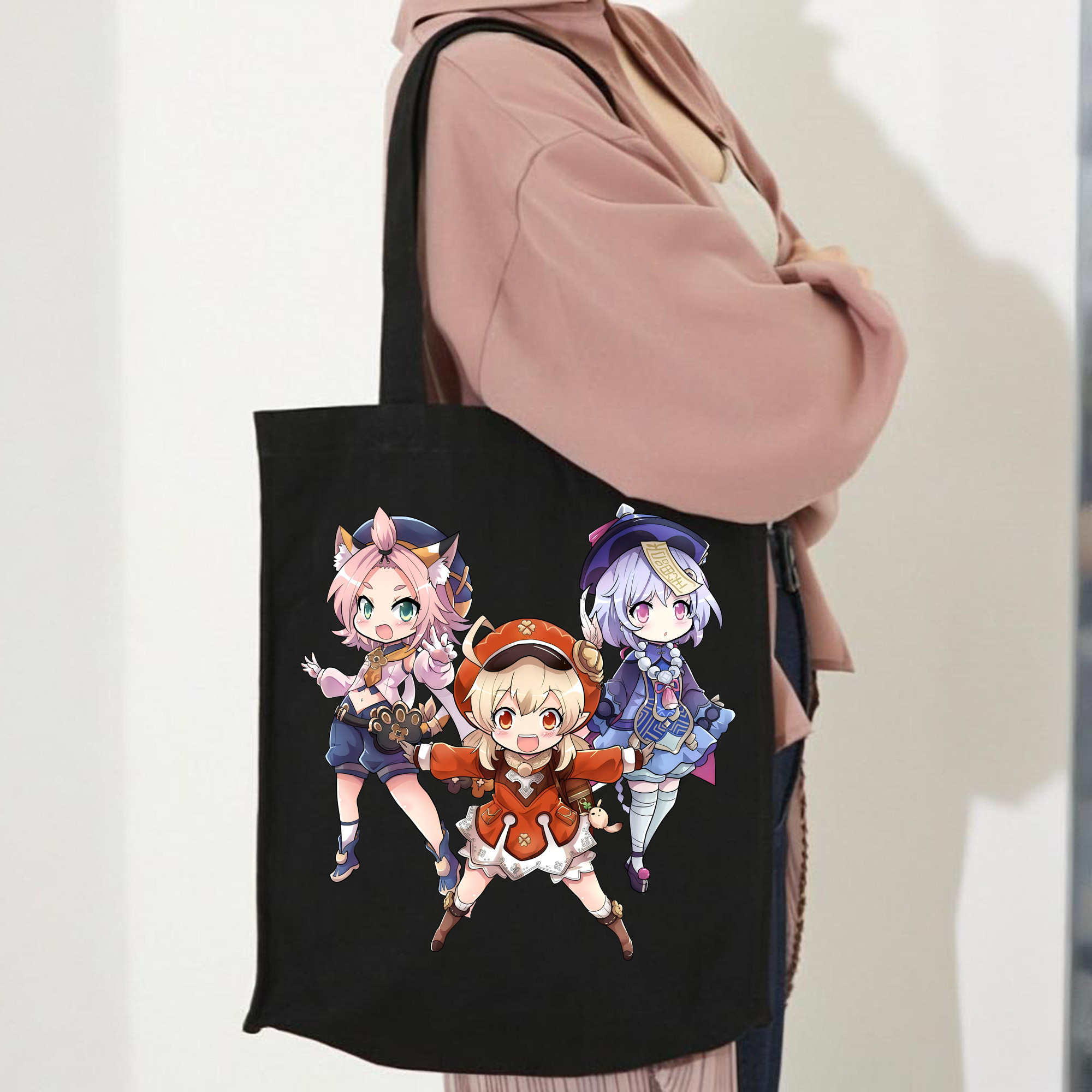 げんし神 七七 なな  genshin Nana 縦型キャンバス生地手提げバッグ　トートバッグ