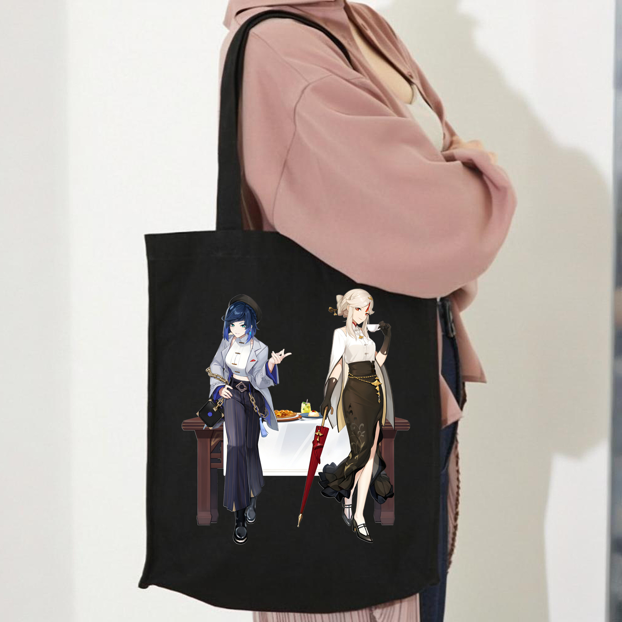 げんし神 夜兰 やらん genshin Yaran 縦型キャンバス生地手提げバッグ　トートバッグ