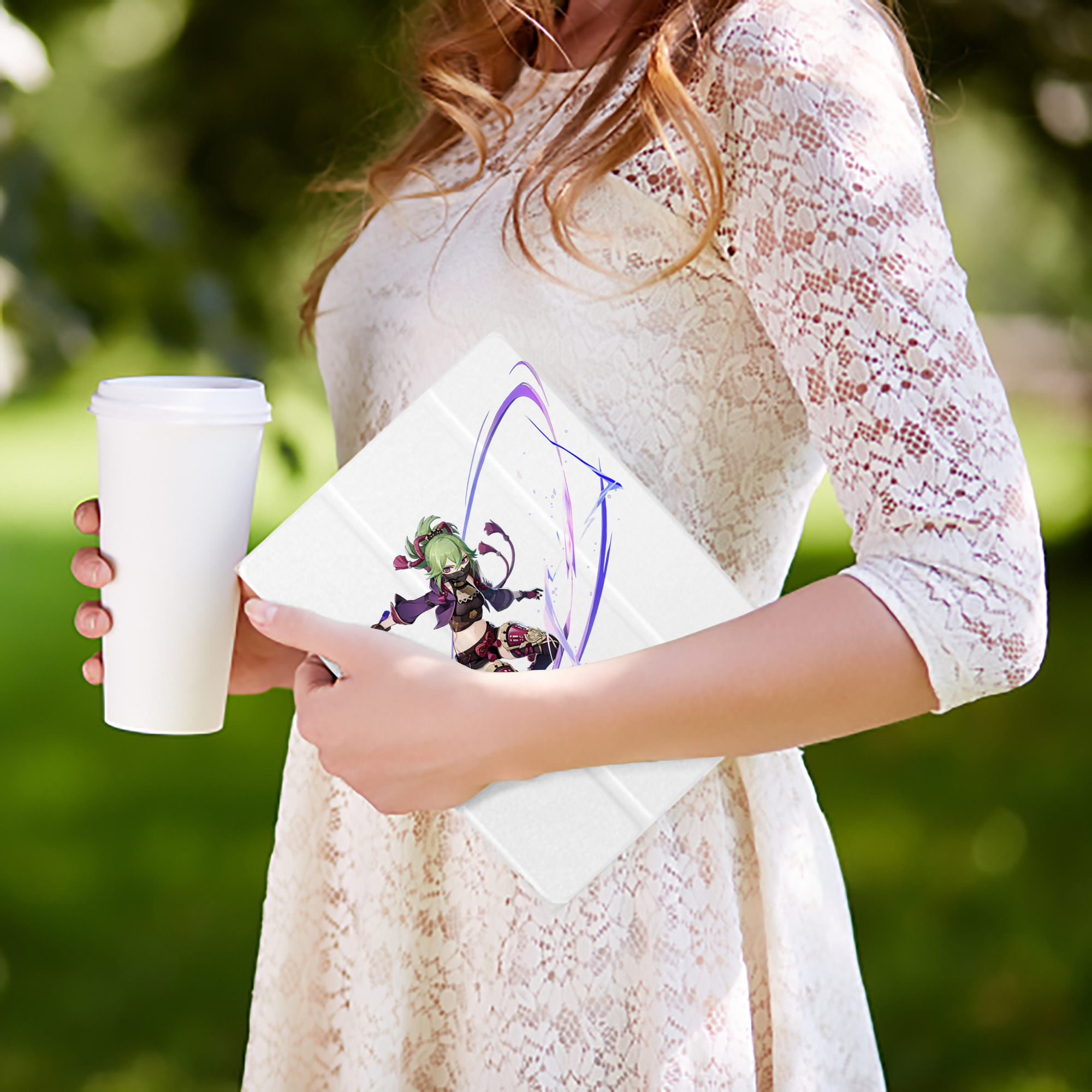 げんし神  久岐忍 くき しのぶ genshin Kuki Shinobu IPad ケース ペン収納付き 三つ折りスタンド PUレザー×シリコン 対応機種9.5/10.5/10.9インチ