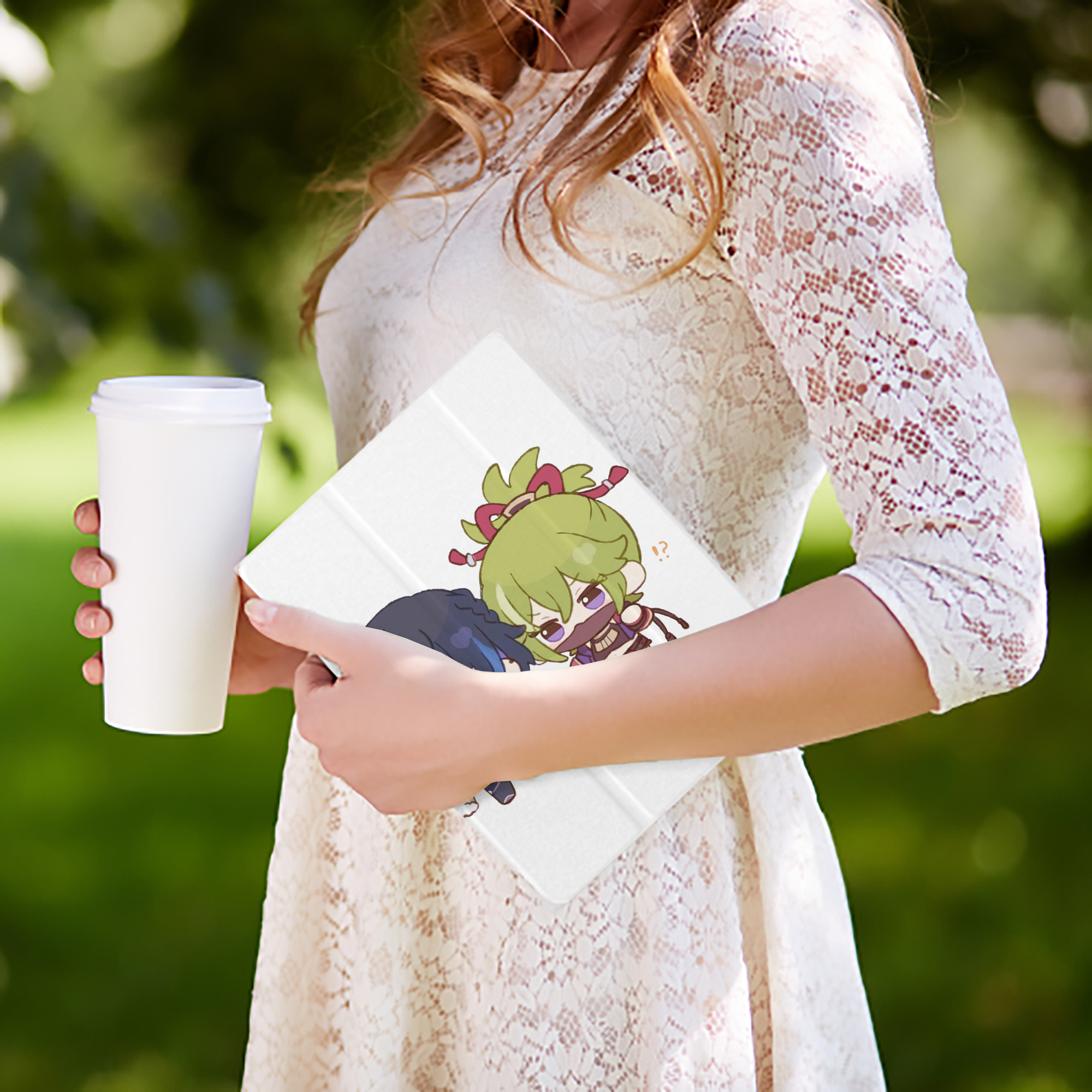 げんし神  久岐忍 くき しのぶ genshin Kuki Shinobu IPad ケース ペン収納付き 三つ折りスタンド PUレザー×シリコン 対応機種9.5/10.5/10.9インチ